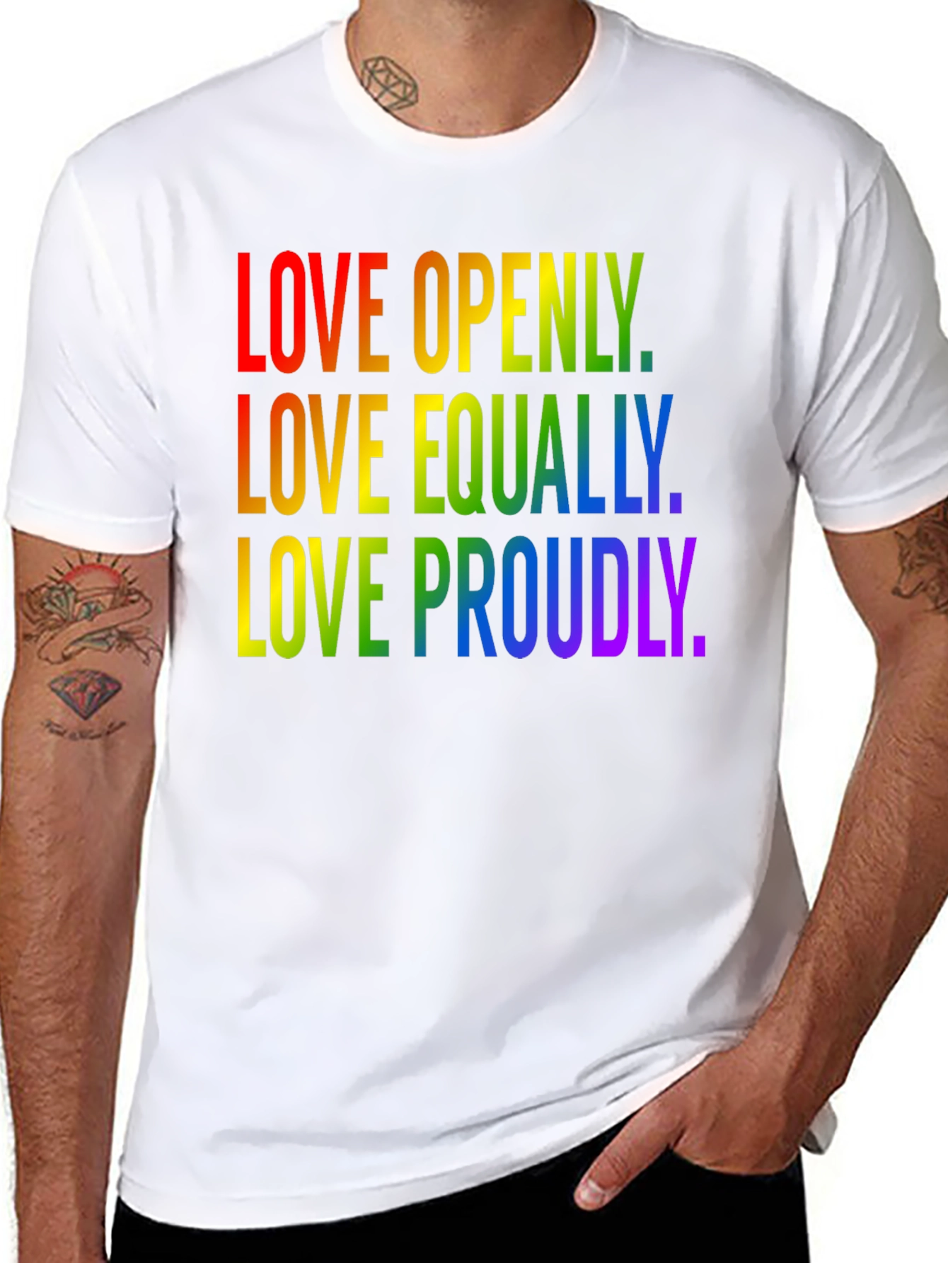 Love Pride T-Shirt LGBTQ+ Rainbow Equality Tee