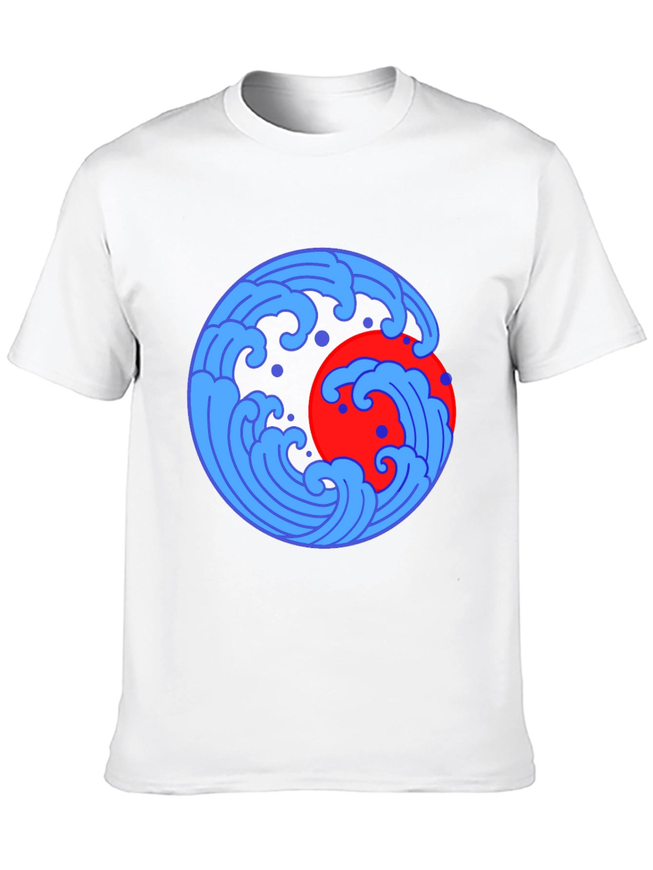 Ocean Wave and Sun Graphic Tee - Black