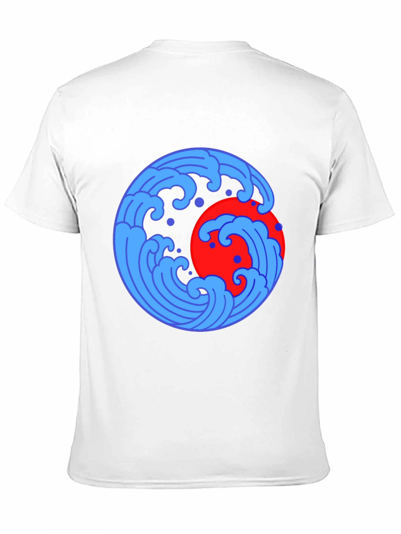 Ocean Wave and Sun Graphic Tee - Black