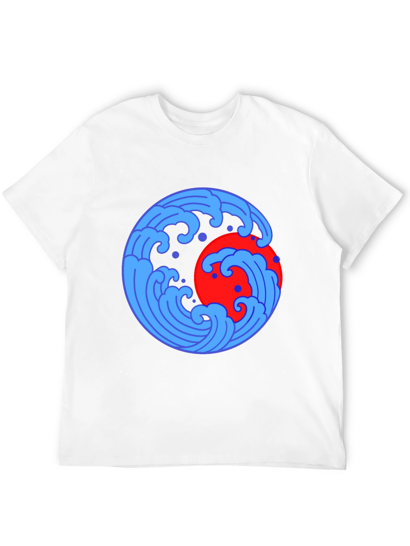 Ocean Wave and Sun Graphic Tee - Black