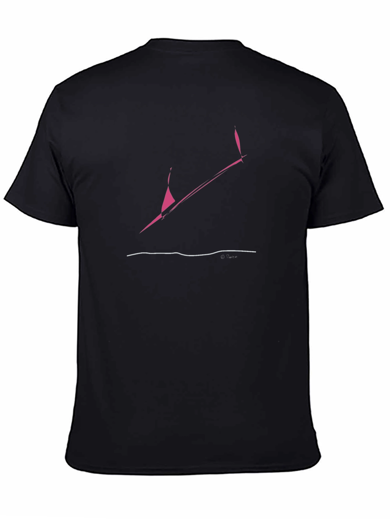 Abstract Pink Graphic Black T-Shirt