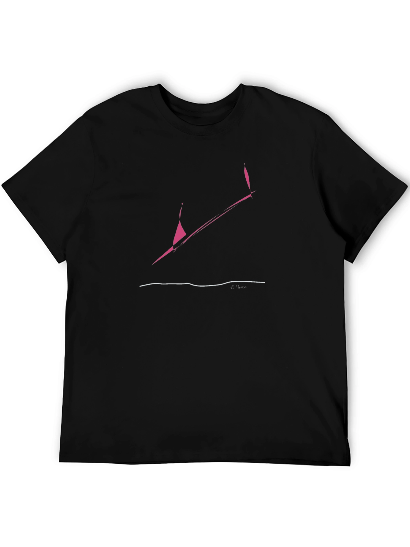 Abstract Pink Graphic Black T-Shirt