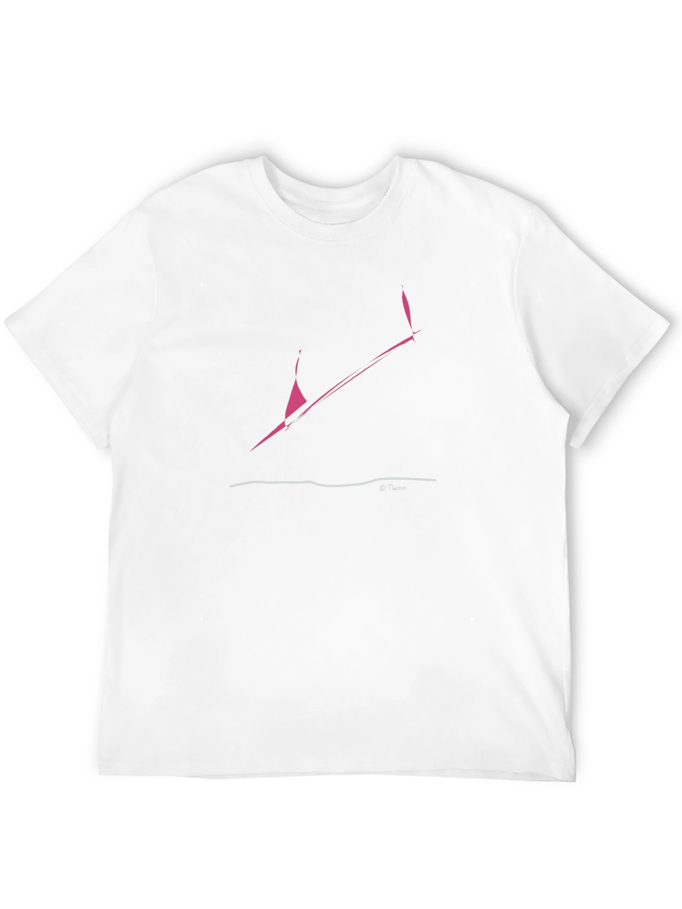 Abstract Pink Graphic Black T-Shirt