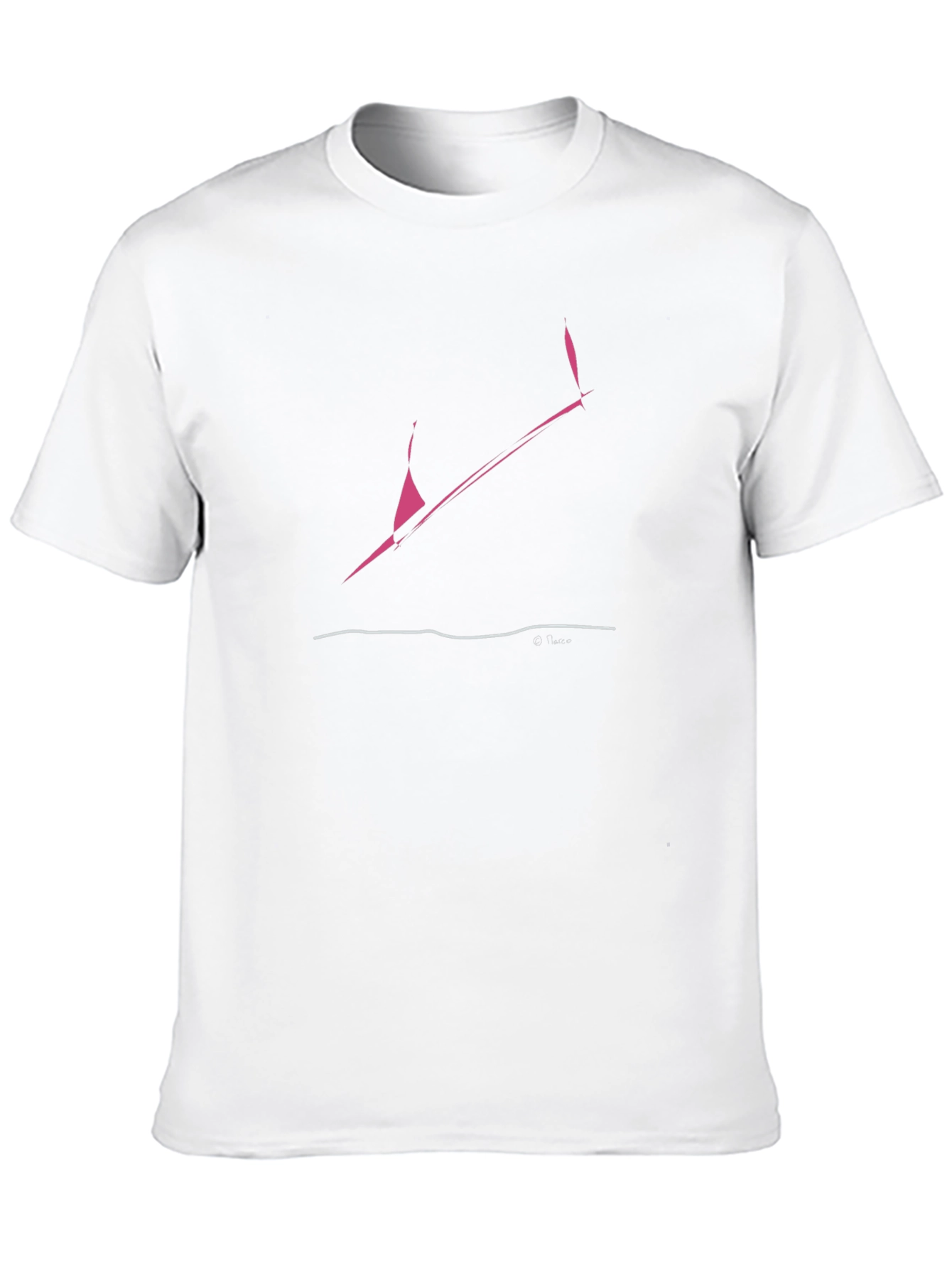 Abstract Pink Graphic Black T-Shirt