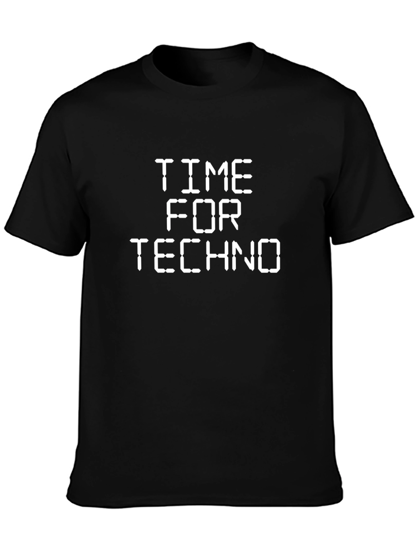 Time for Techno Black Graphic T-Shirt