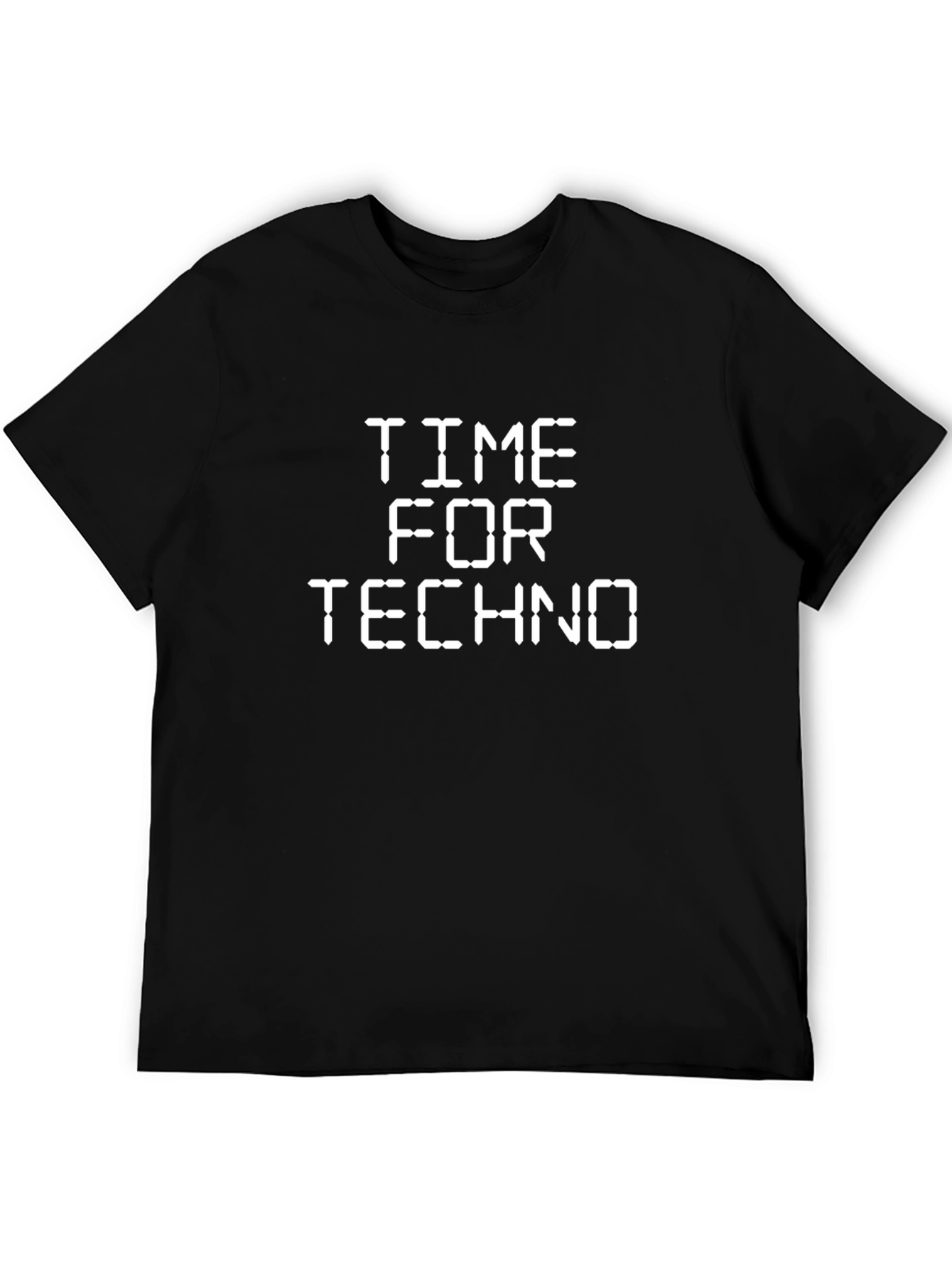 Time for Techno Black Graphic T-Shirt