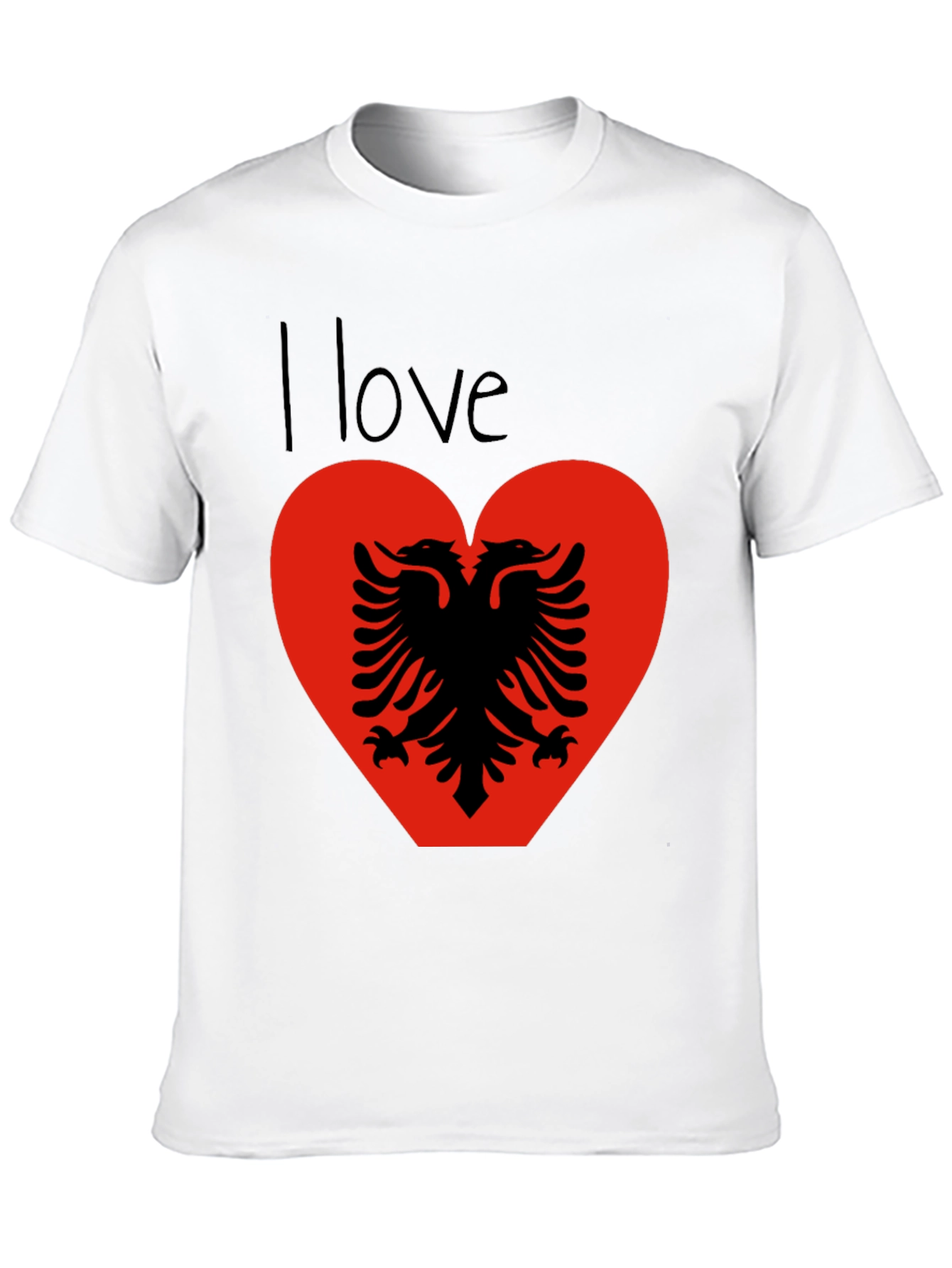 I Love Albania T-Shirt - Albanian Eagle Heart Design