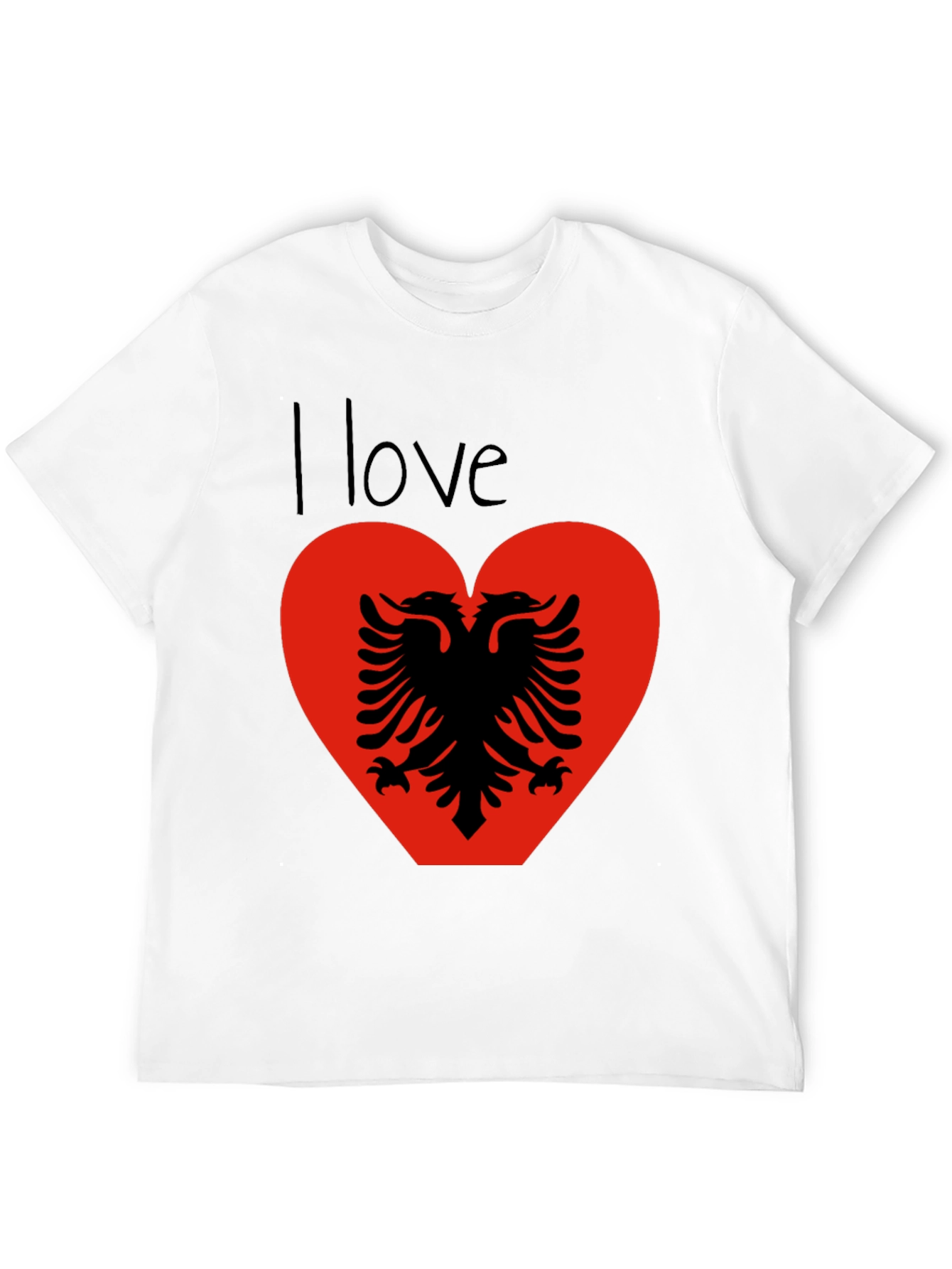 I Love Albania T-Shirt - Albanian Eagle Heart Design