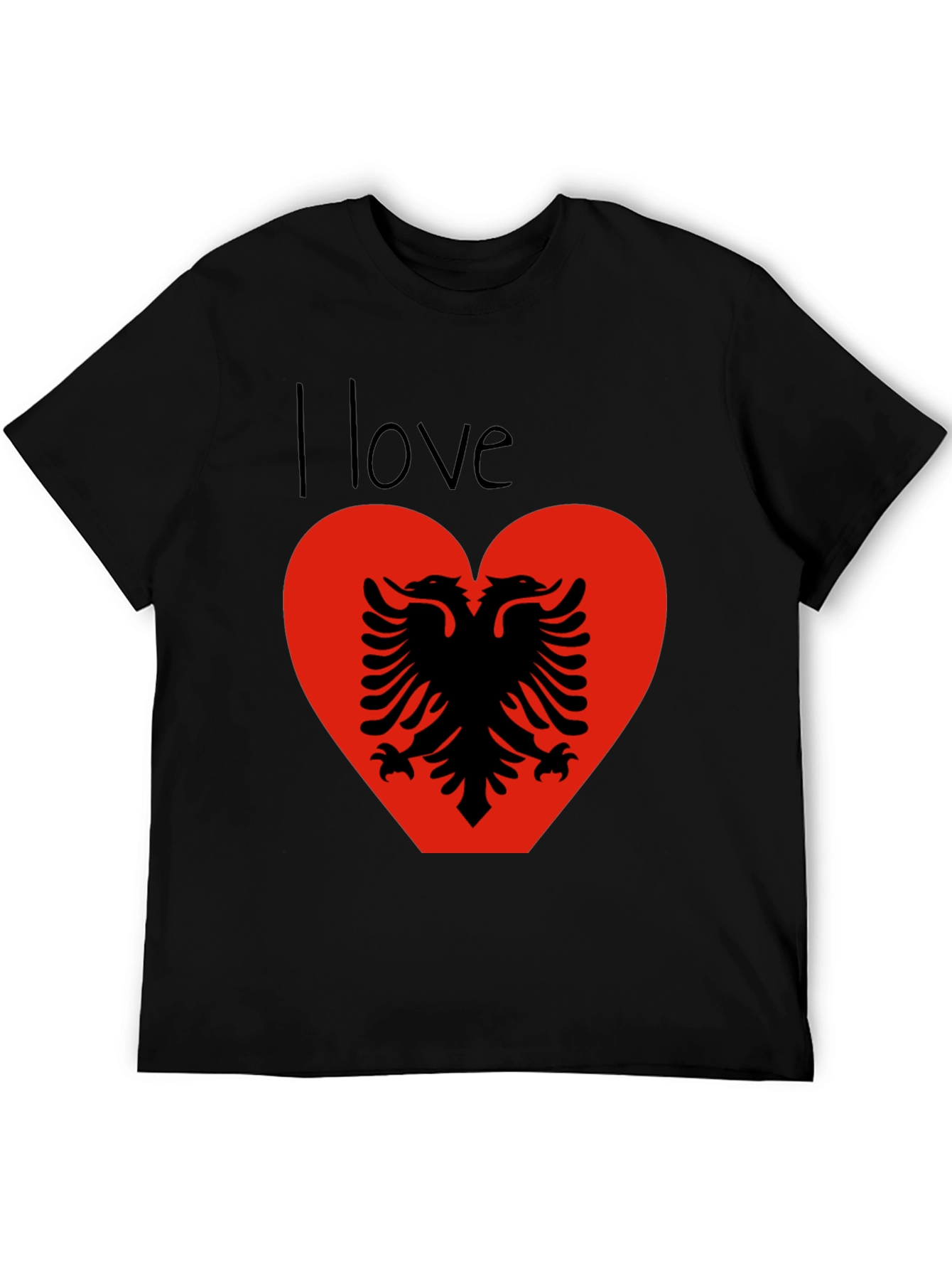 I Love Albania T-Shirt - Albanian Eagle Heart Design