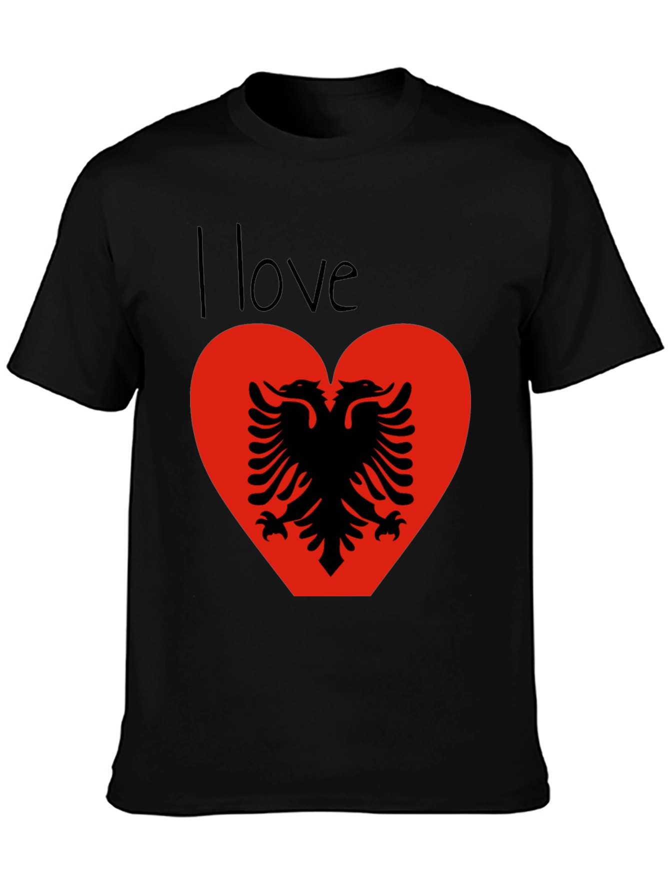 I Love Albania T-Shirt - Albanian Eagle Heart Design