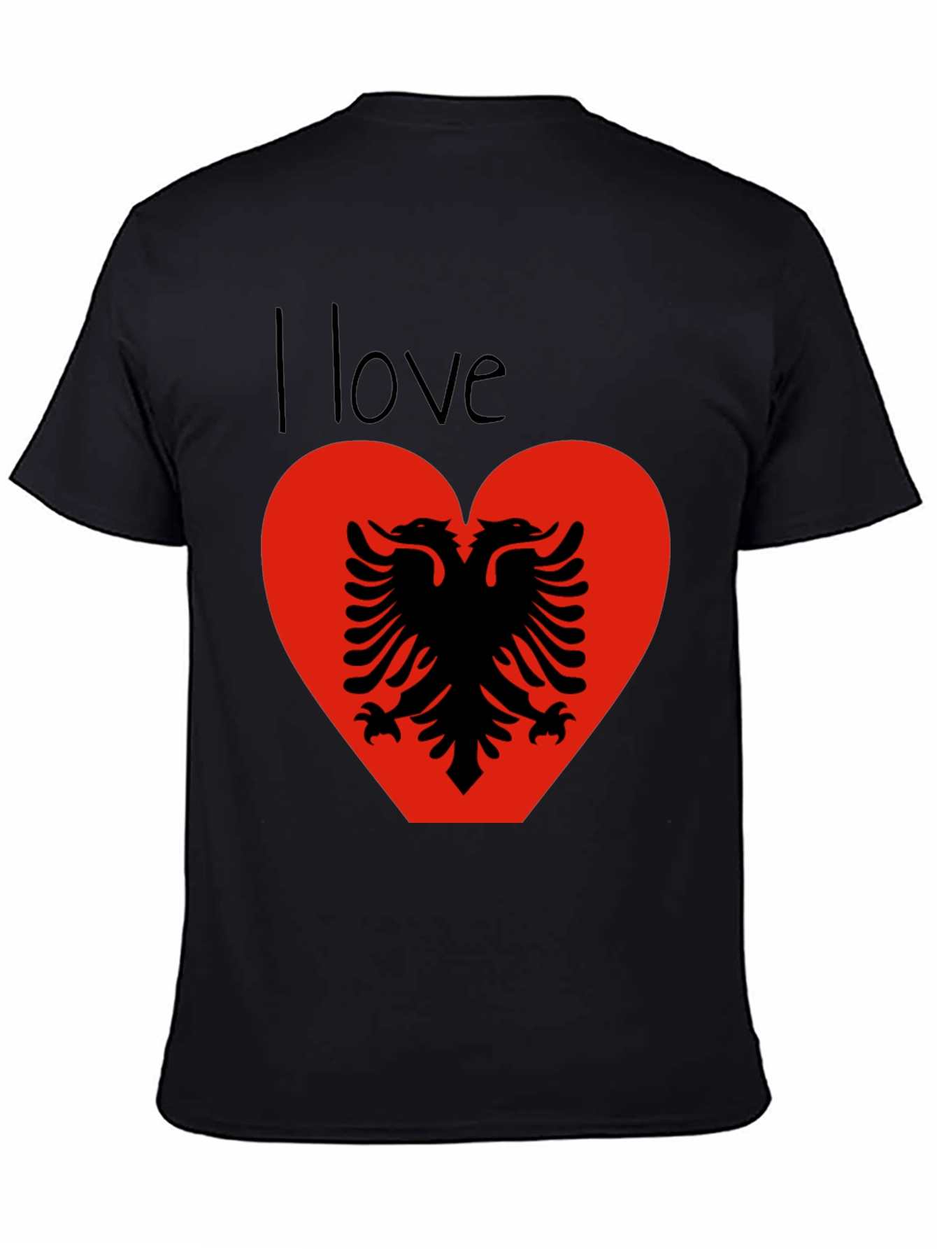 I Love Albania T-Shirt - Albanian Eagle Heart Design