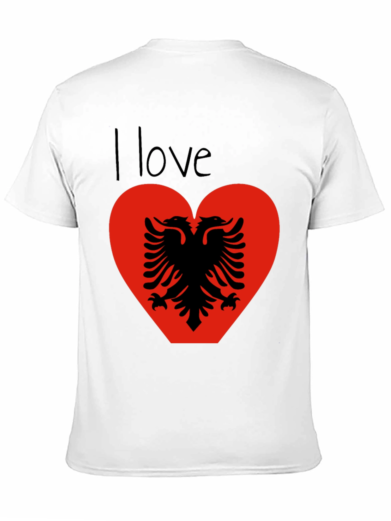 I Love Albania T-Shirt - Albanian Eagle Heart Design