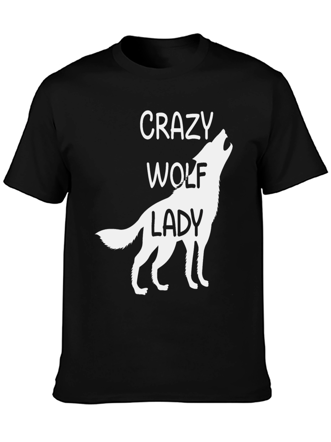Crazy Wolf Lady Graphic Tee - Unisex Cotton T-Shirt