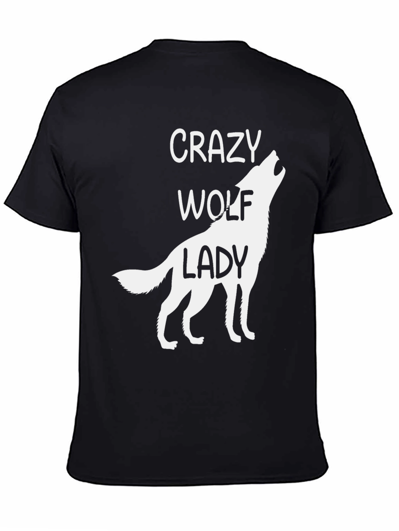 Crazy Wolf Lady Graphic Tee - Unisex Cotton T-Shirt