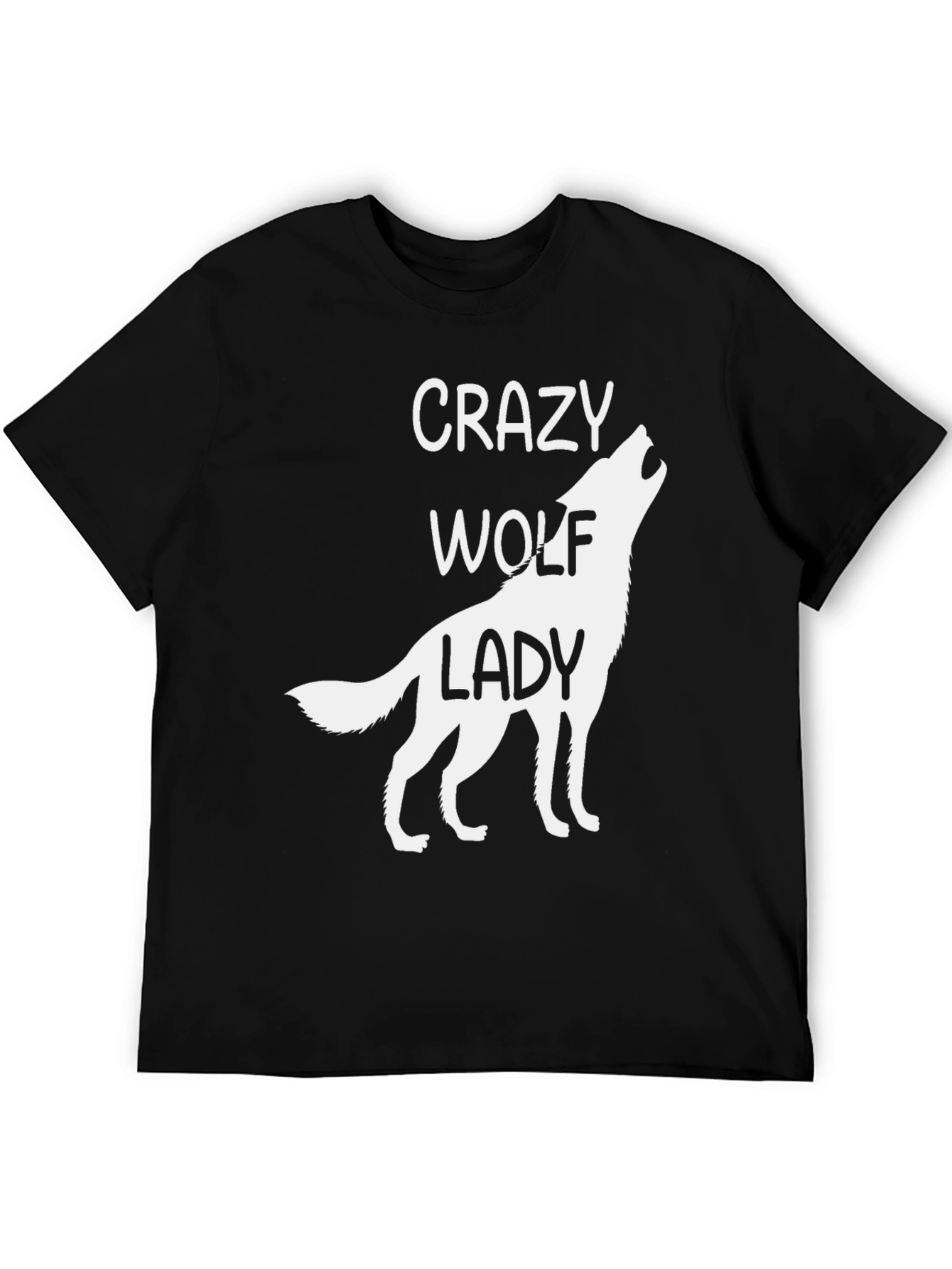 Crazy Wolf Lady Graphic Tee - Unisex Cotton T-Shirt