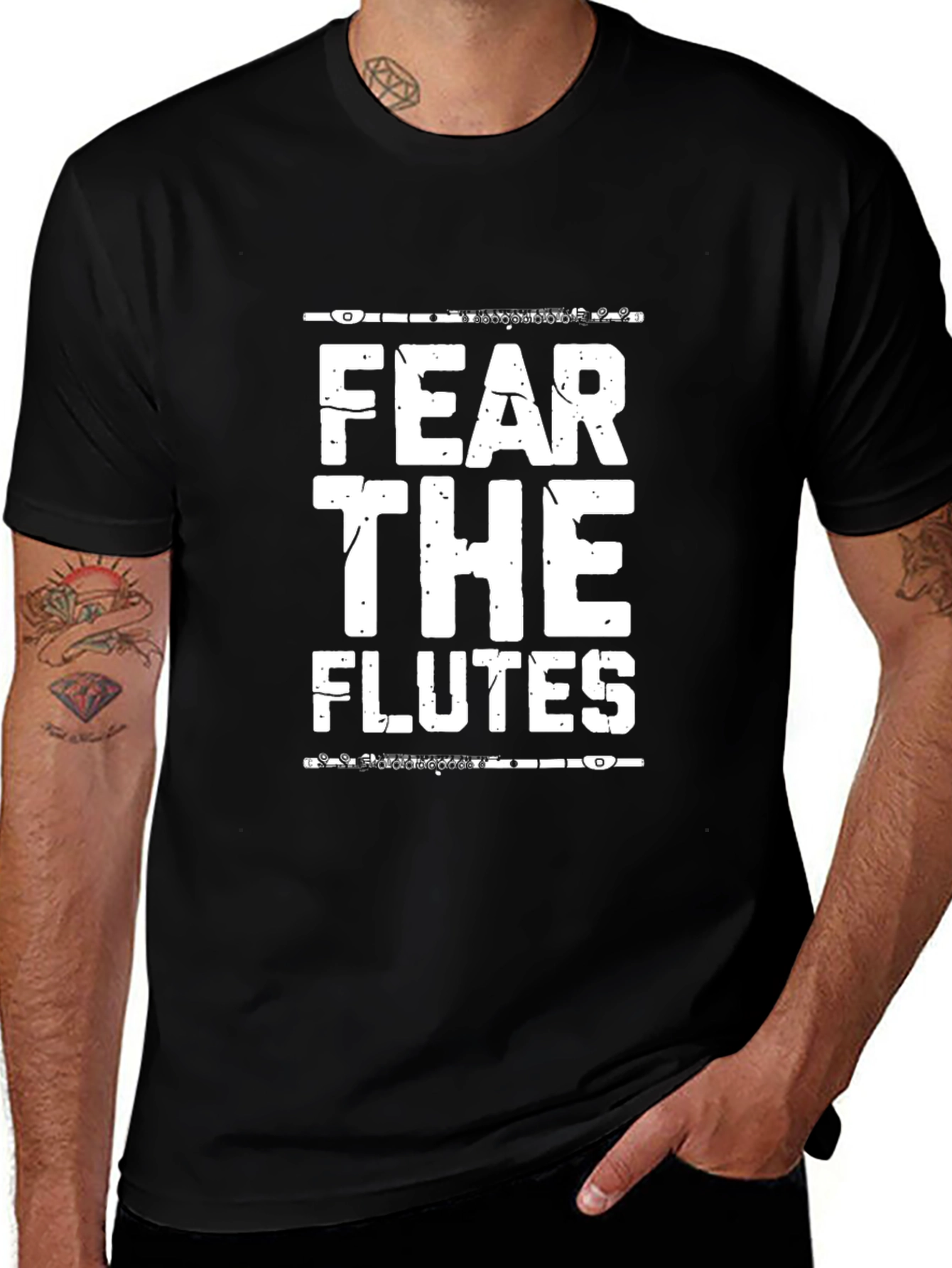 Fear The Flutes Black Graphic Tee