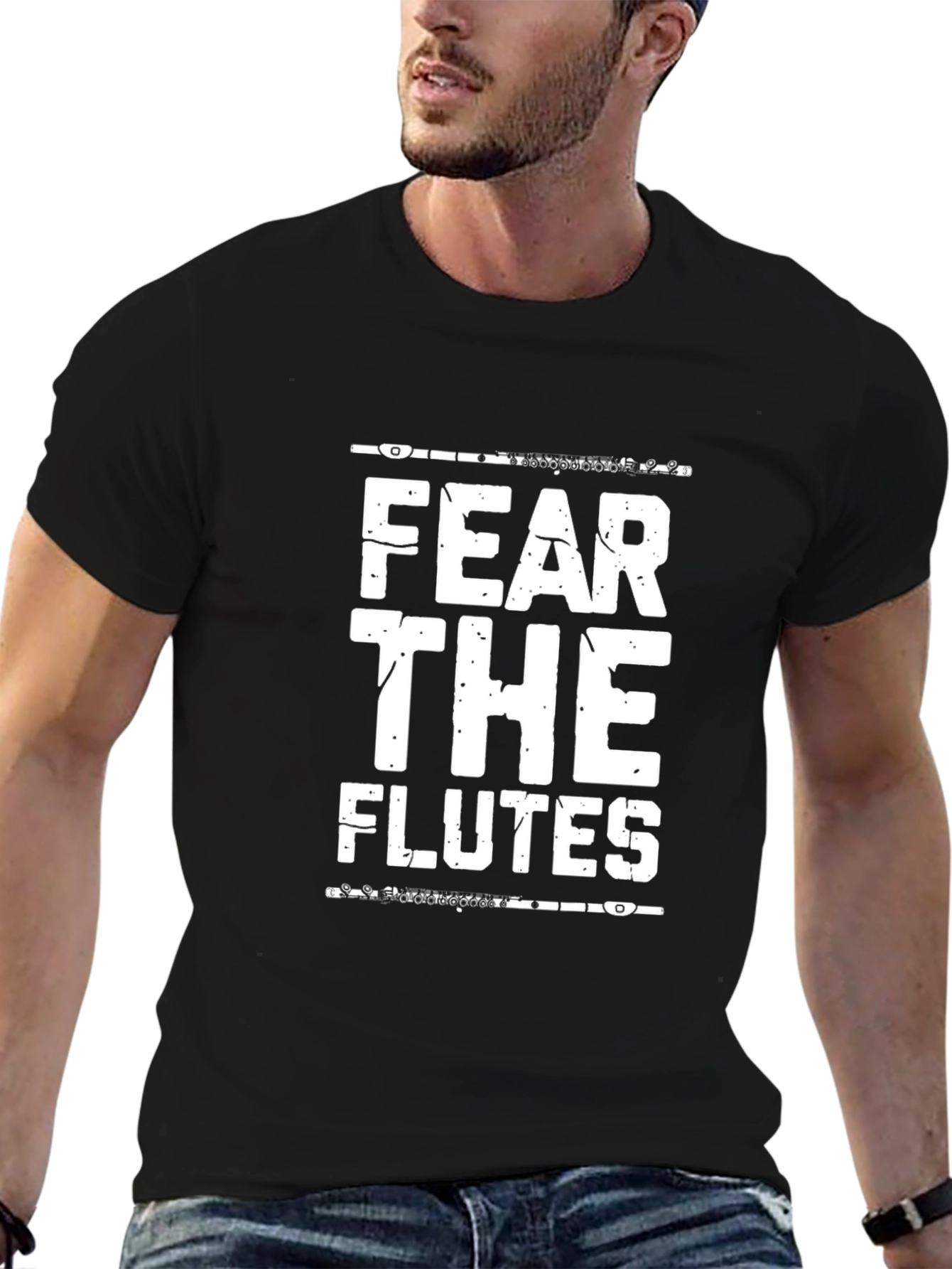 Fear The Flutes Black Graphic Tee