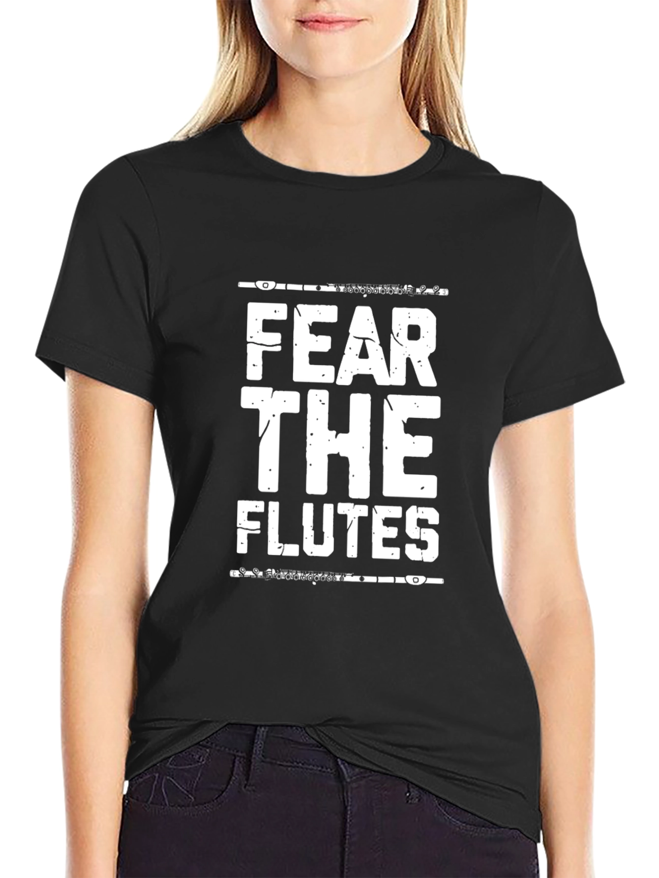 Fear The Flutes Black Graphic Tee