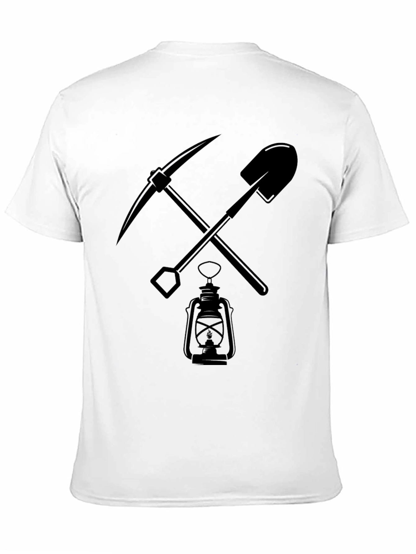 Mining Tools Graphic Tee - Pickaxe Shovel Lantern