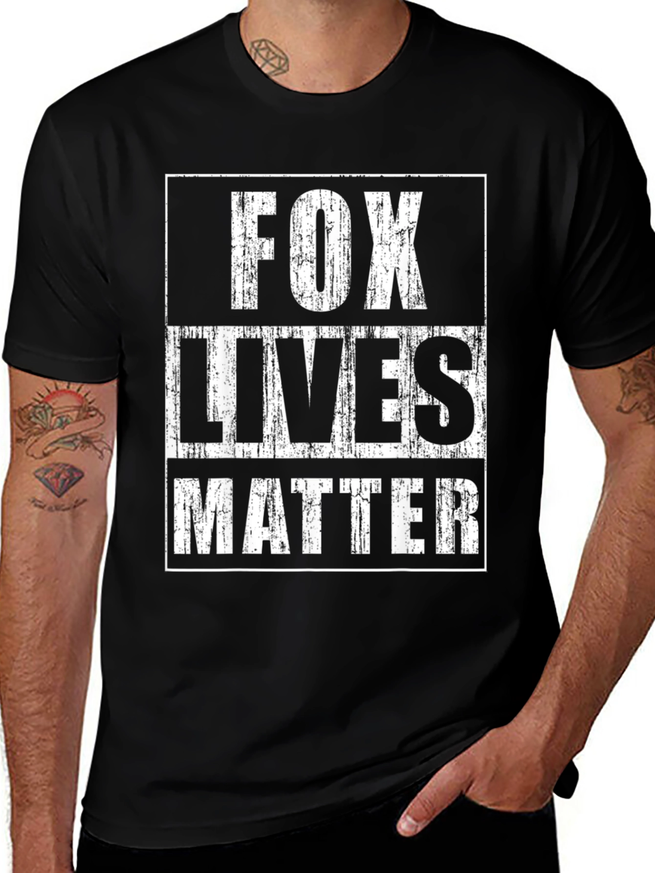 Fox Lives Matter Graphic T-Shirt Black