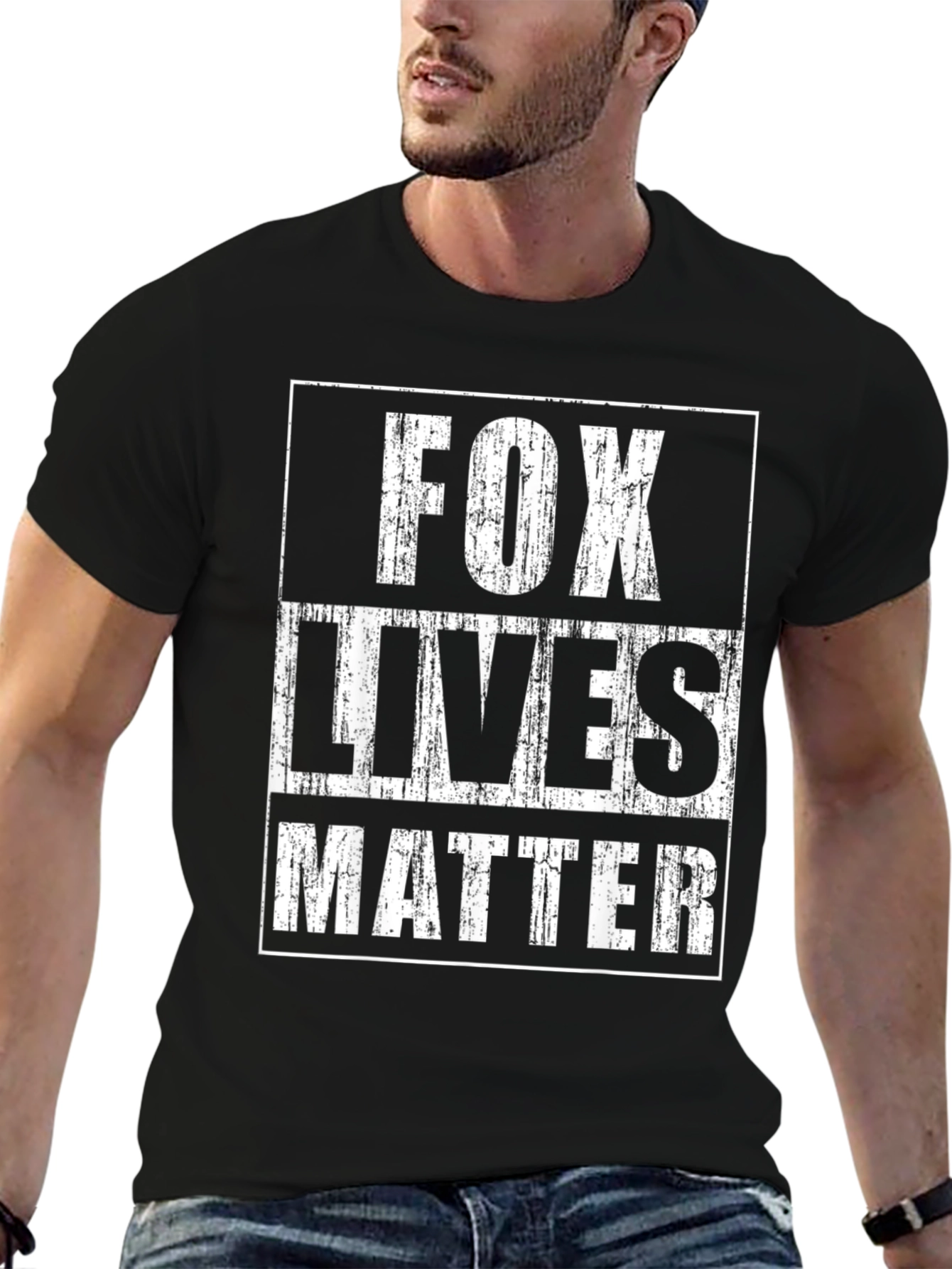 Fox Lives Matter Graphic T-Shirt Black