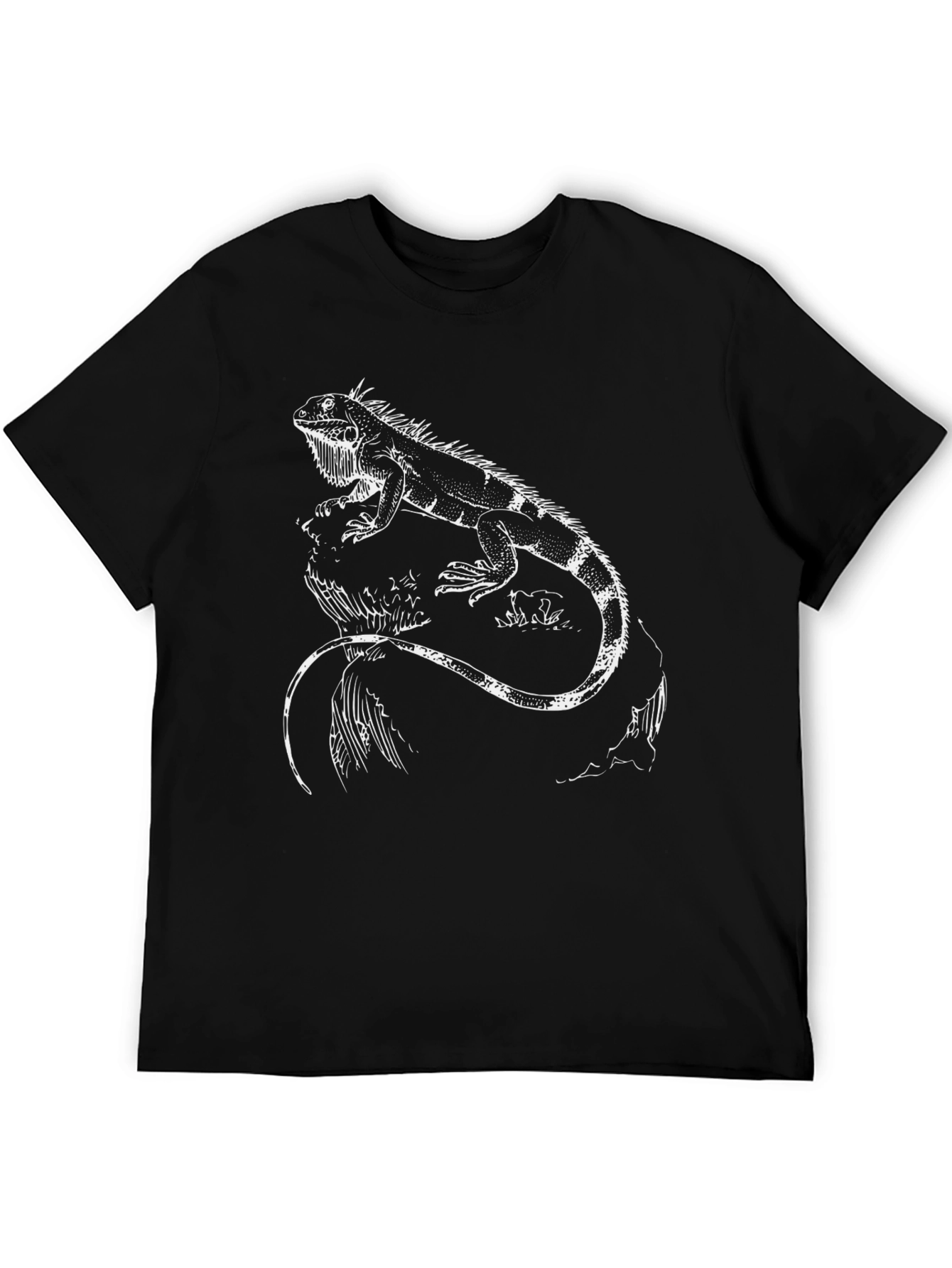Iguana Graphic Tee - Reptile Lovers Black T-Shirt