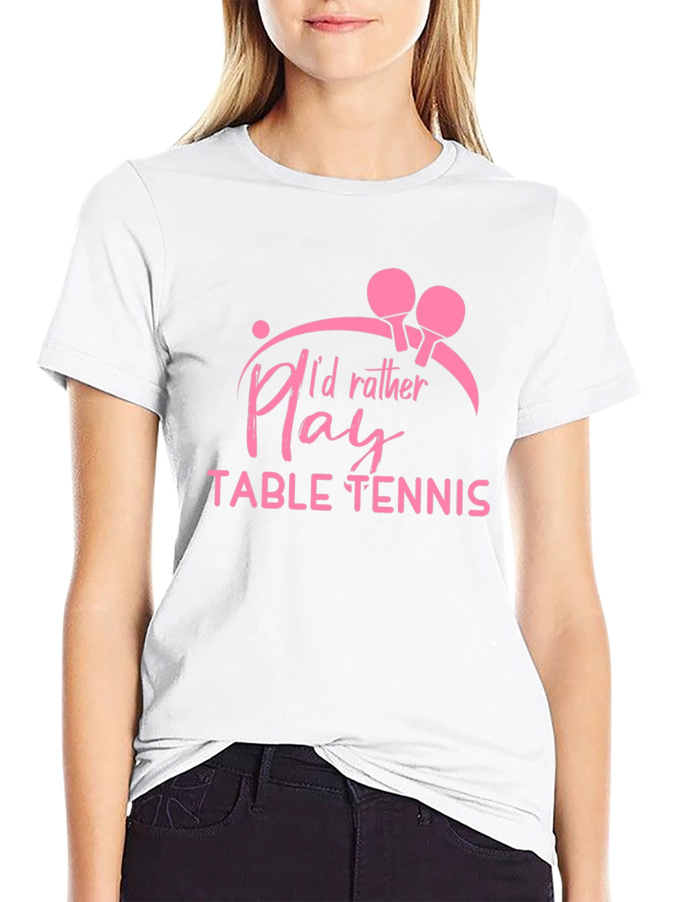Id Rather Play Table Tennis Black T-Shirt