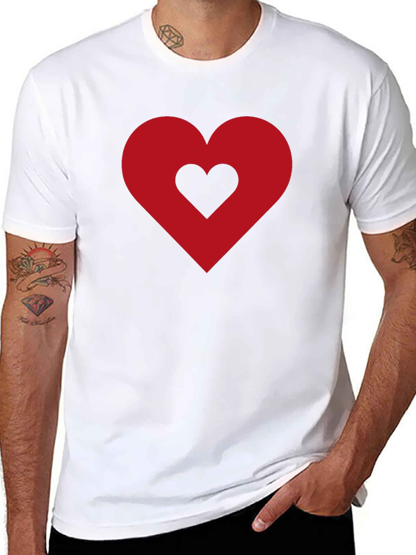Heart Within Heart Black T-Shirt
