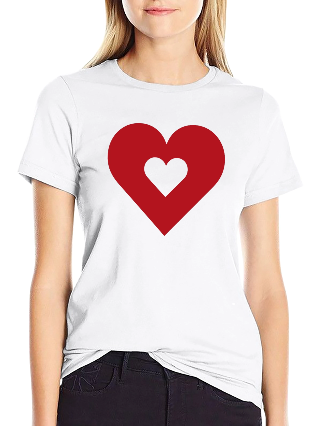 Heart Within Heart Black T-Shirt