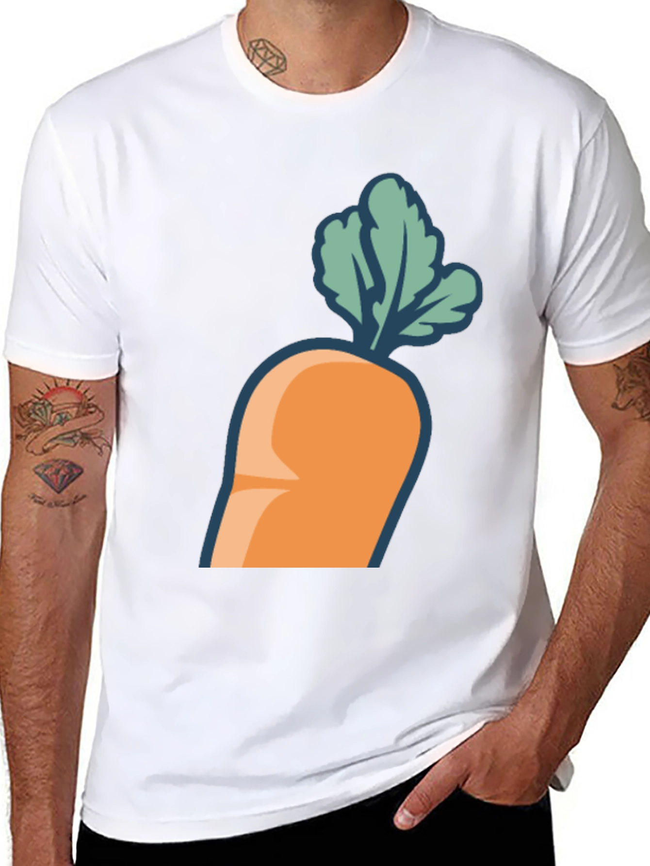 Carrot Graphic Tee - Black Cotton Blend