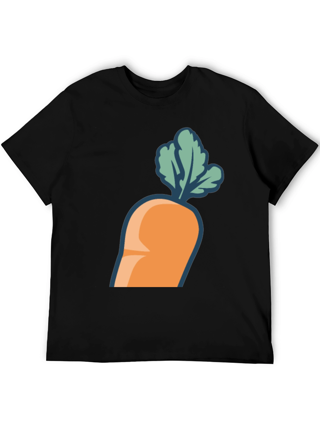 Carrot Graphic Tee - Black Cotton Blend