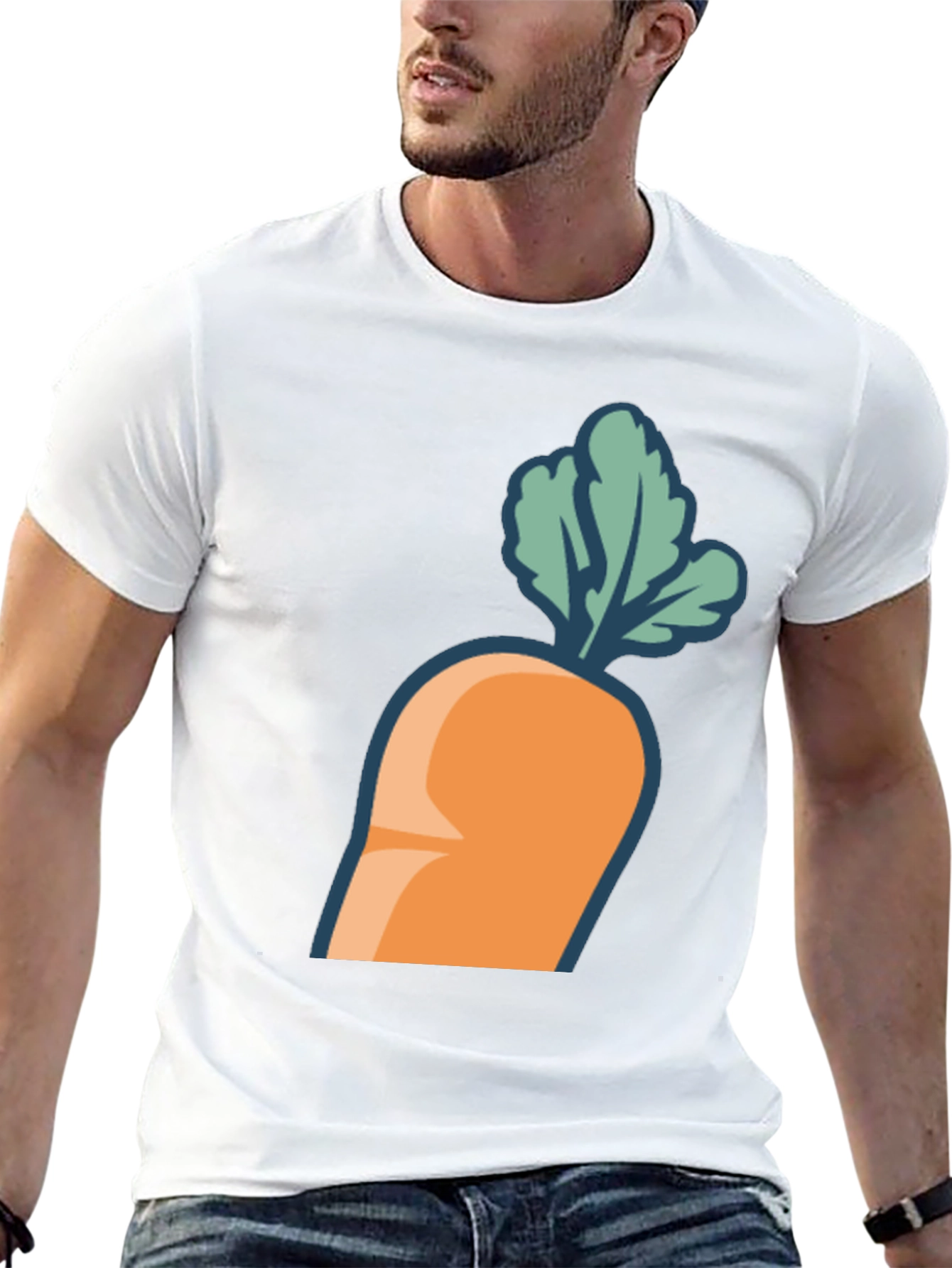 Carrot Graphic Tee - Black Cotton Blend