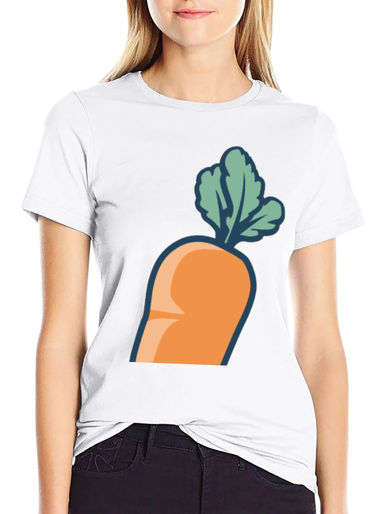 Carrot Graphic Tee - Black Cotton Blend