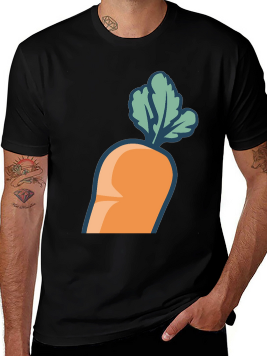 Carrot Graphic Tee - Black Cotton Blend