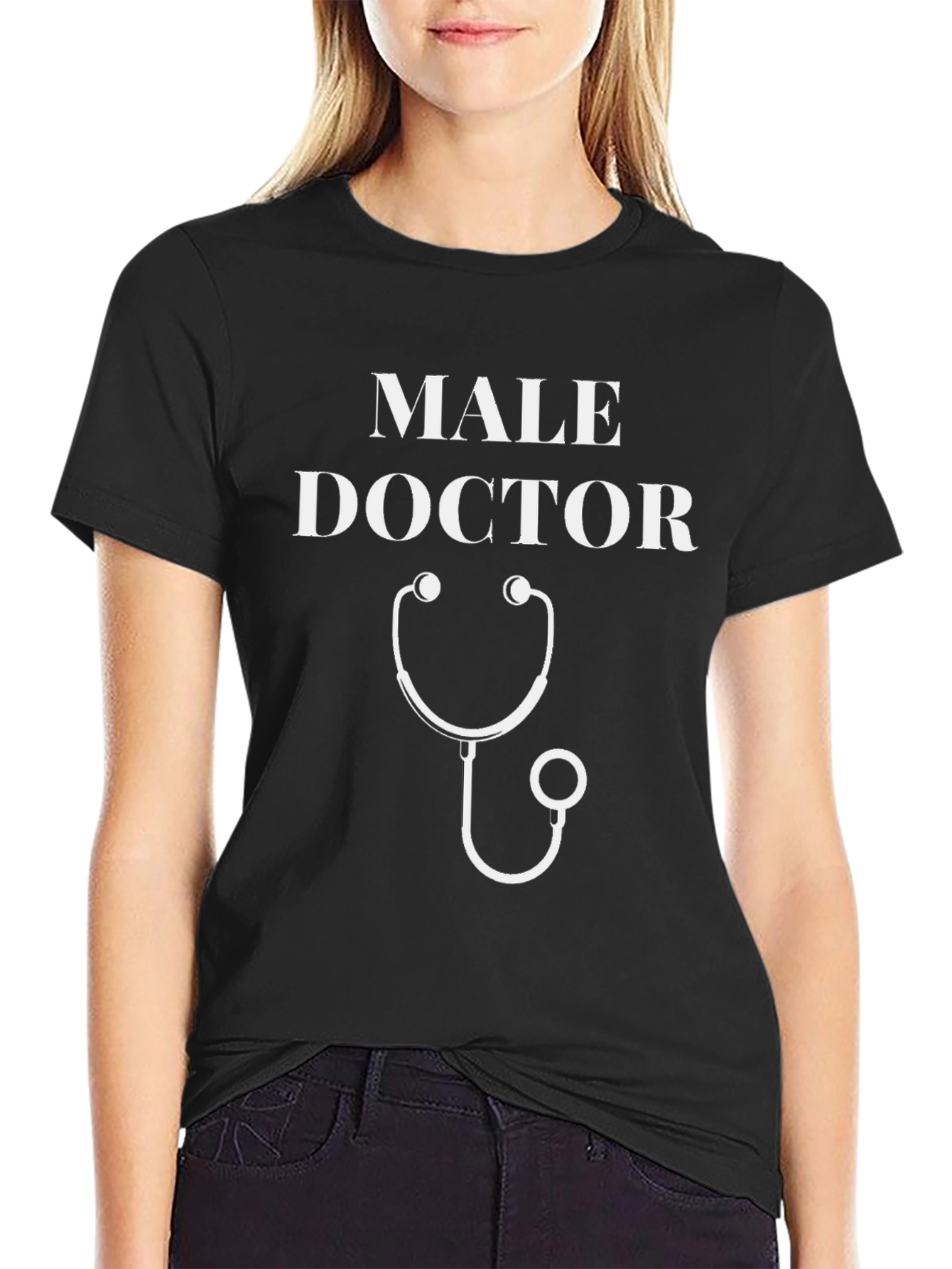 Male Doctor T-Shirt - Stethoscope Graphic Novelty Tee