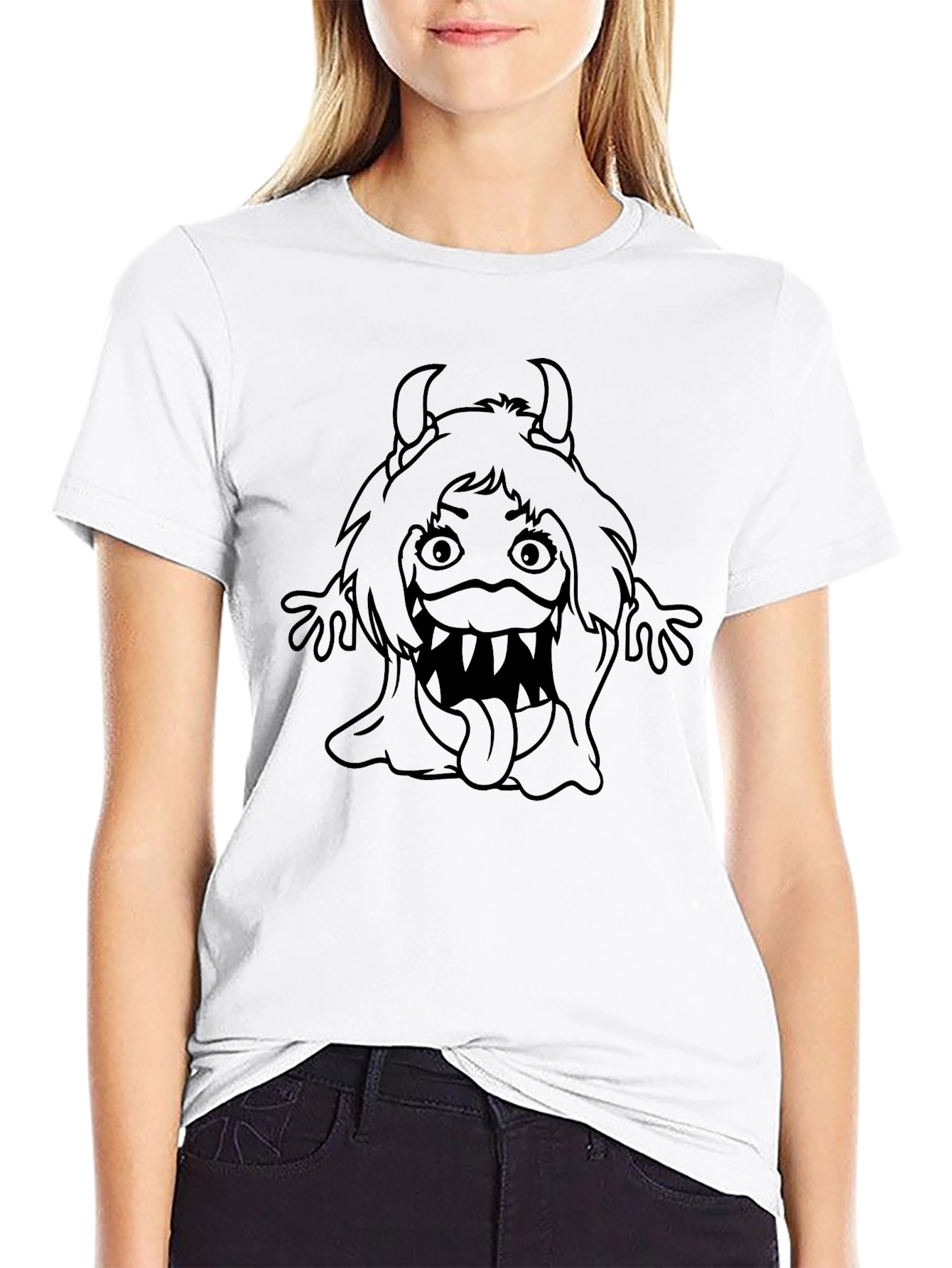 Monster Graphic T-Shirt - Black Cotton Tee