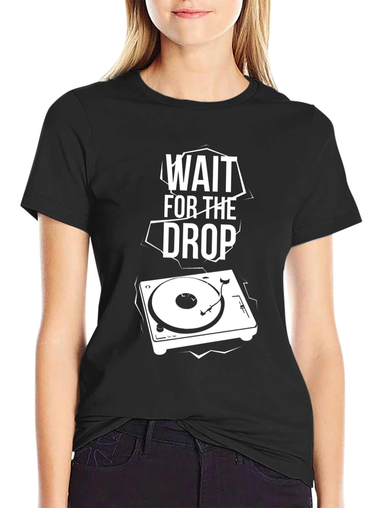 Wait For The Drop DJ Turntable Graphic T-Shirt