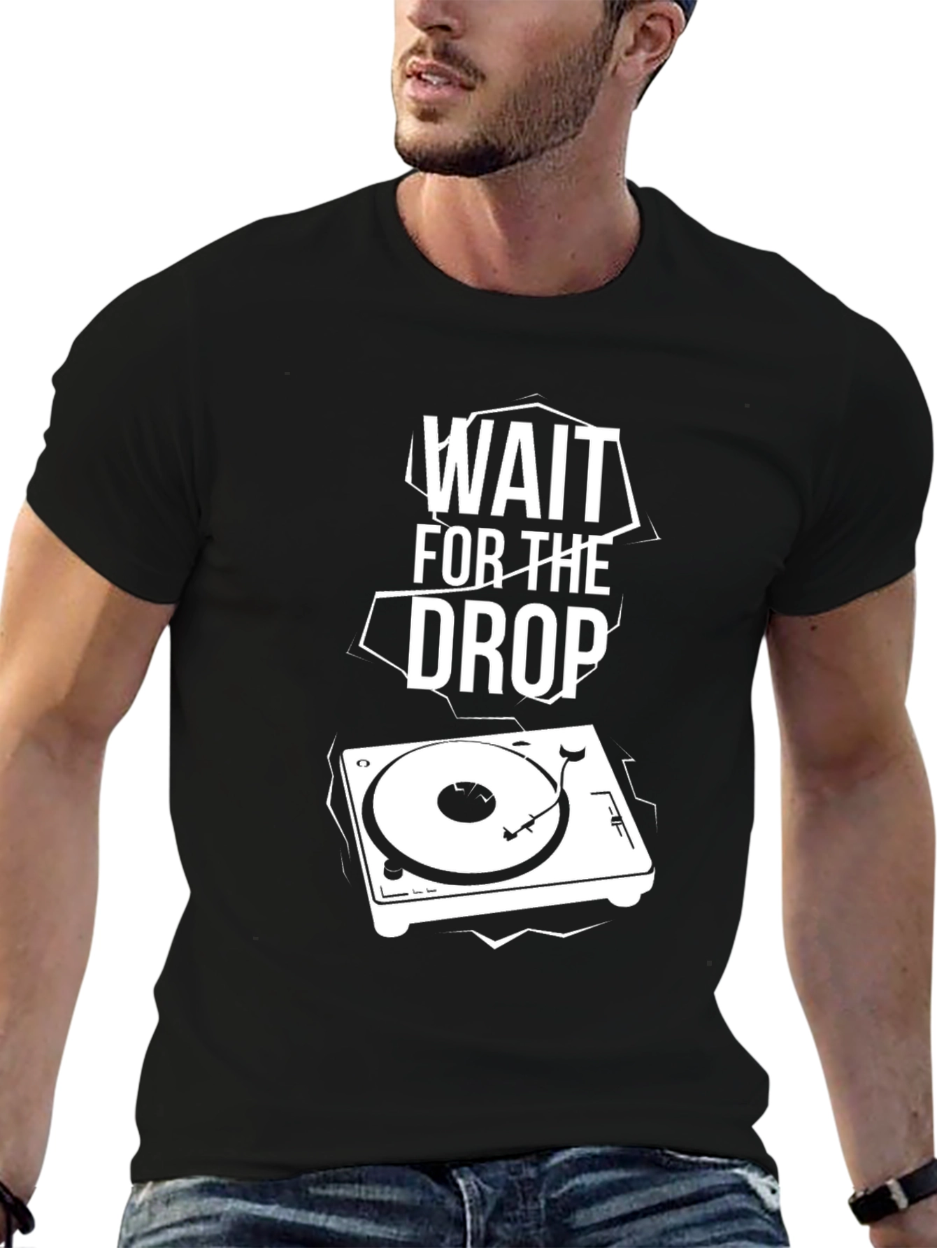 Wait For The Drop DJ Turntable Graphic T-Shirt