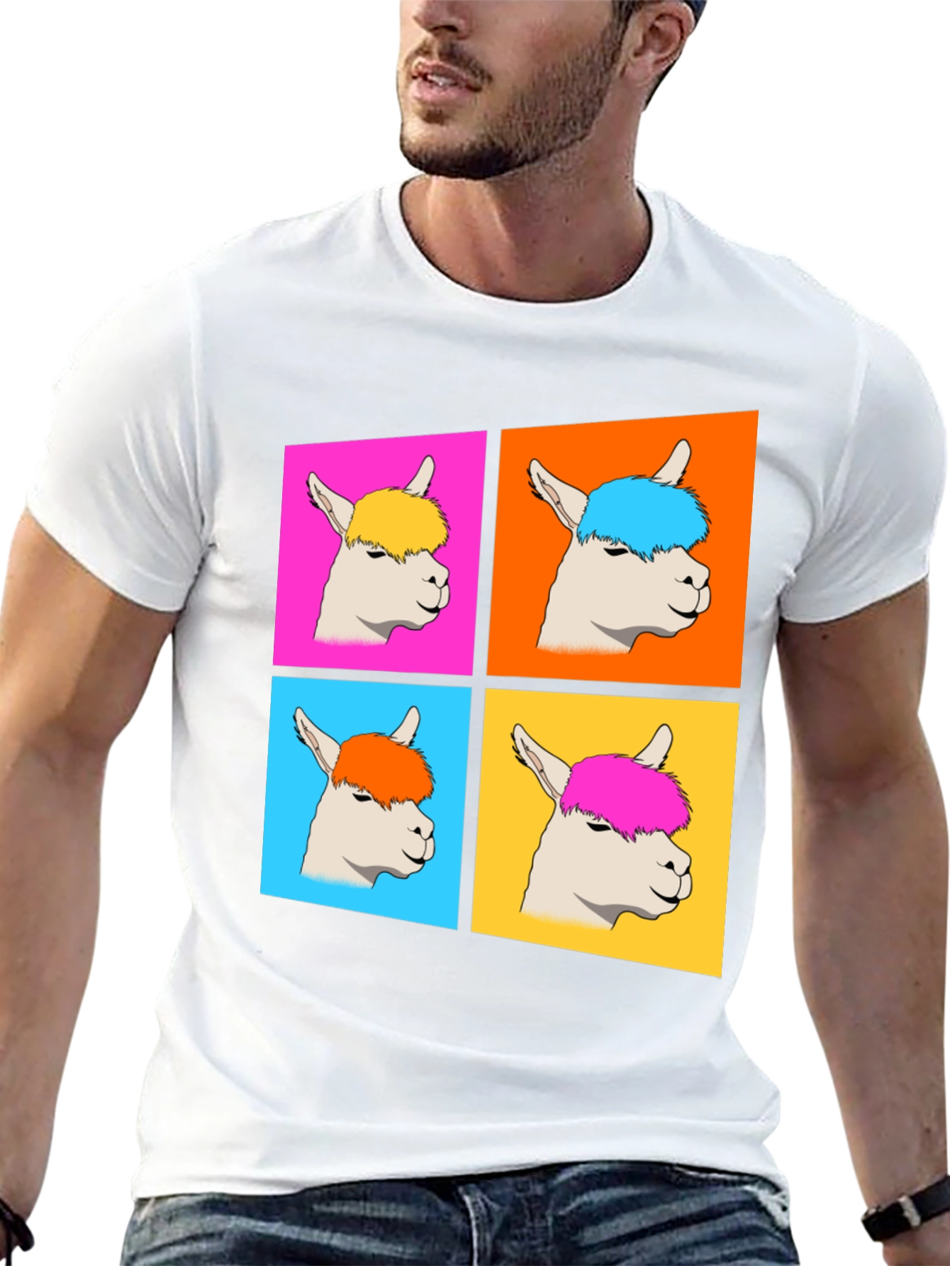 Alpaca Pop Art Graphic T-Shirt