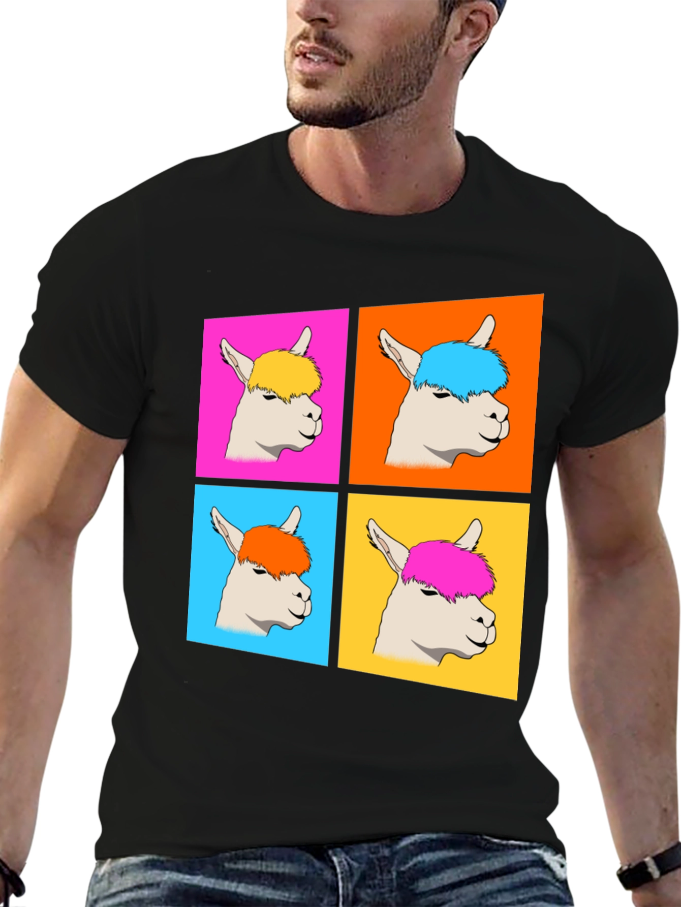 Alpaca Pop Art Graphic T-Shirt