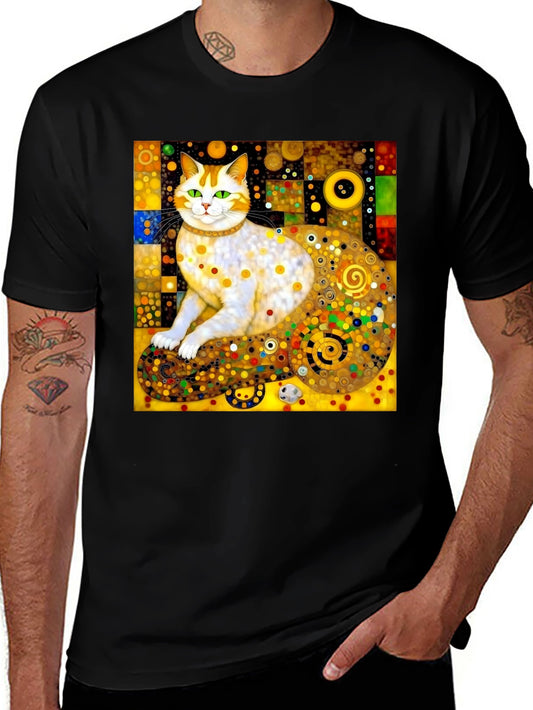 Klimt Cat Art T-Shirt - Unique Graphic Tee for Cat Lovers