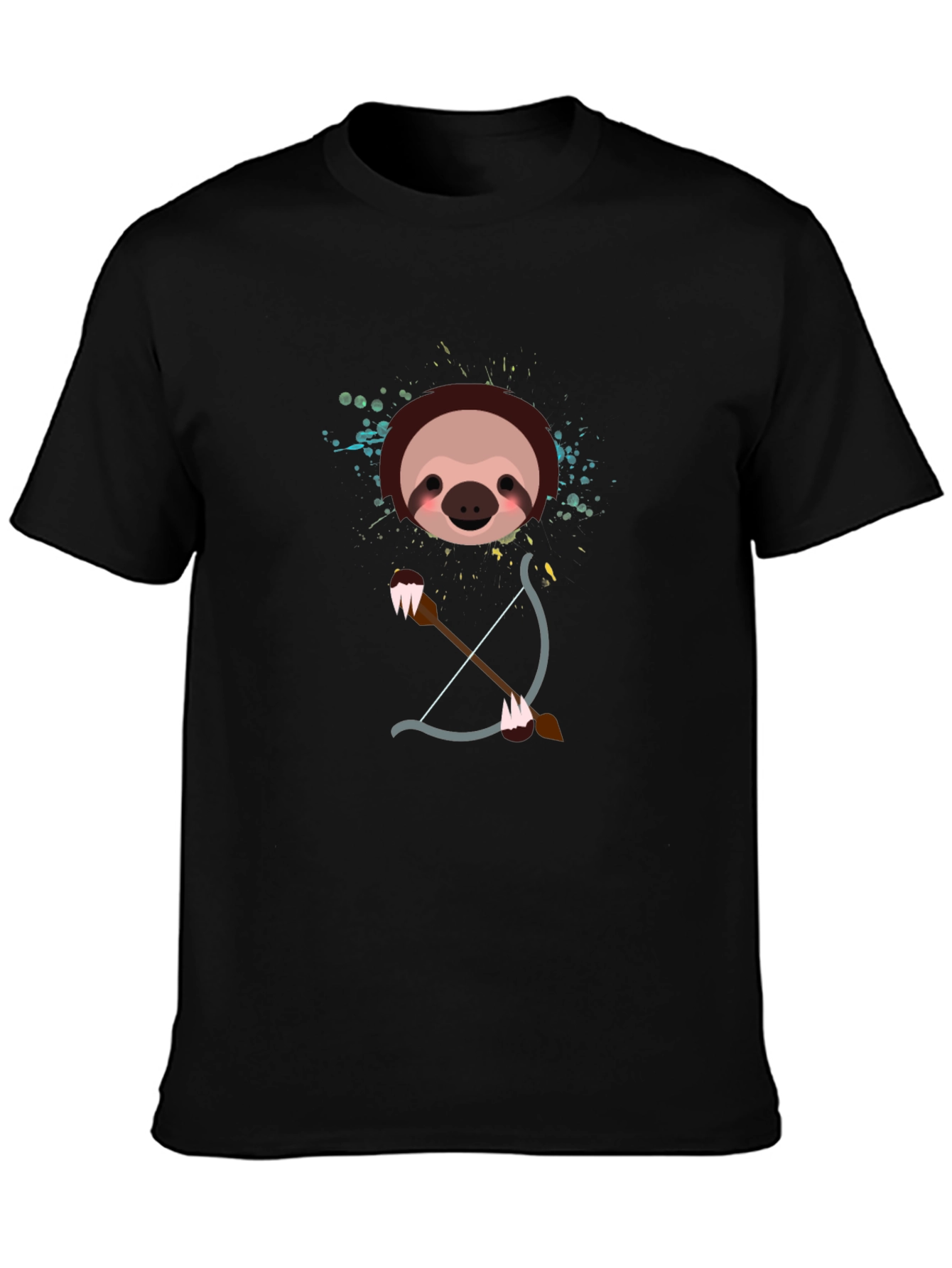 Sloth Archer Graphic Tee - Funny Cartoon Animal T-Shirt