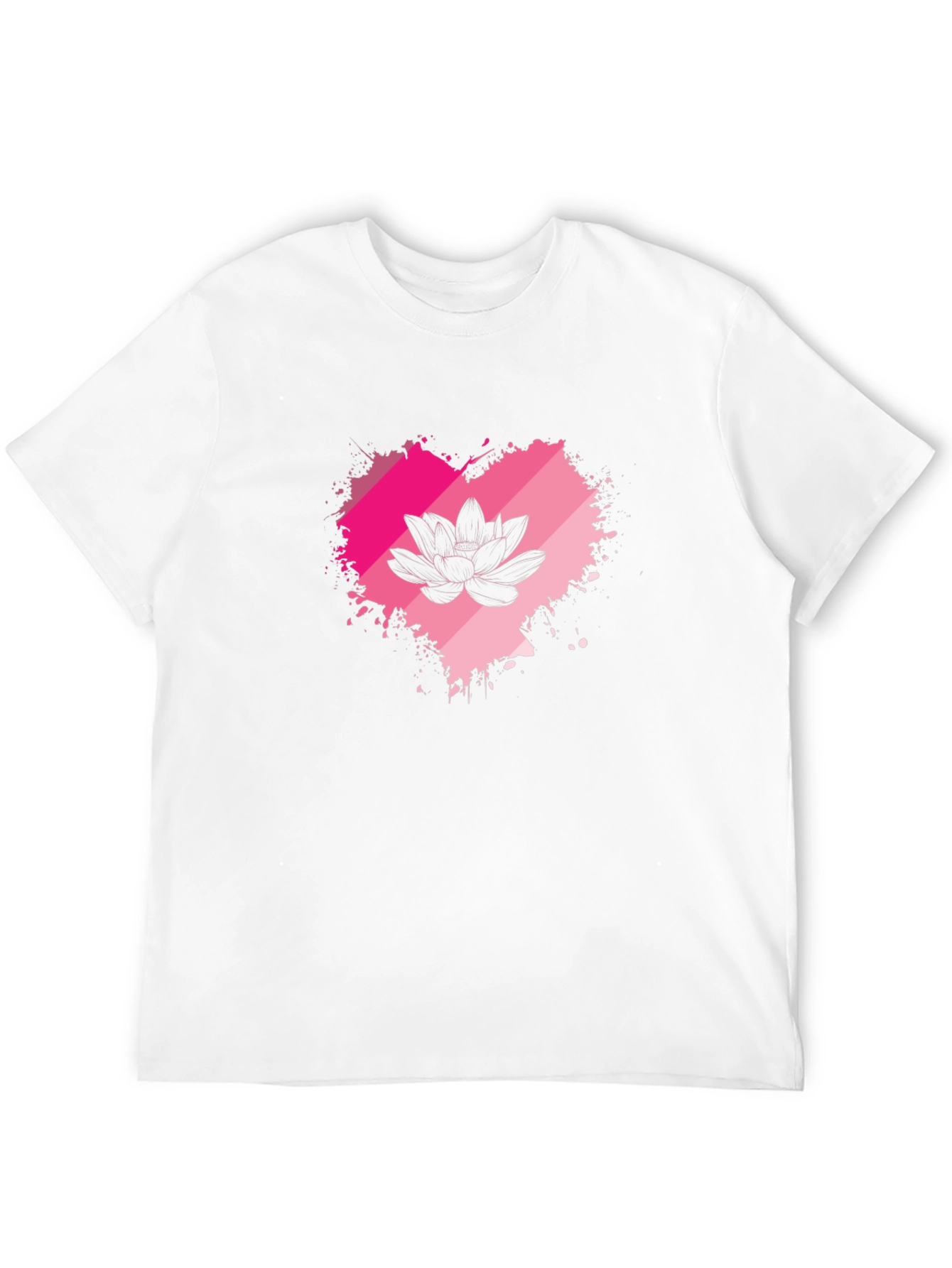 Lotus Heart Graphic Tee - Black Cotton Blend