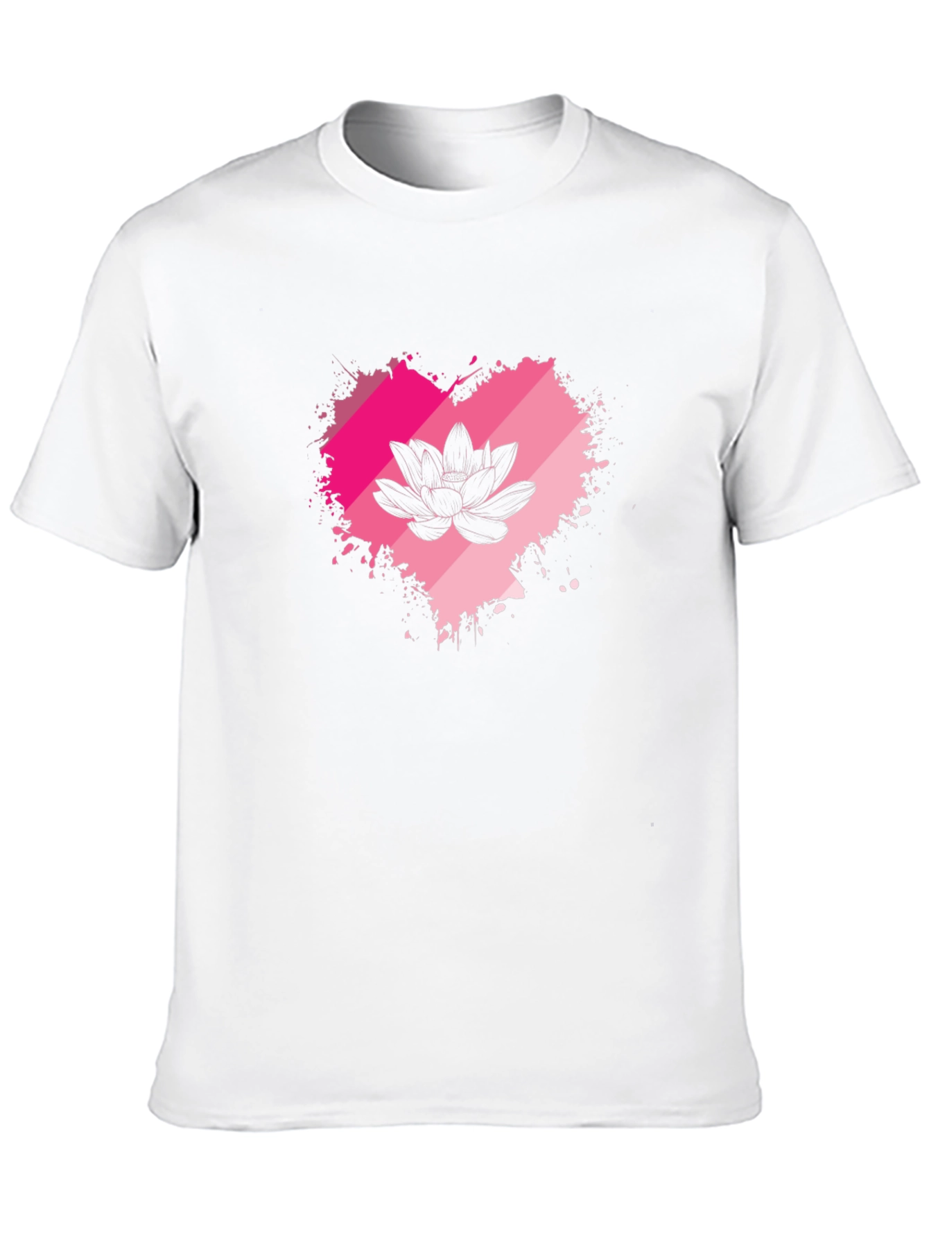 Lotus Heart Graphic Tee - Black Cotton Blend
