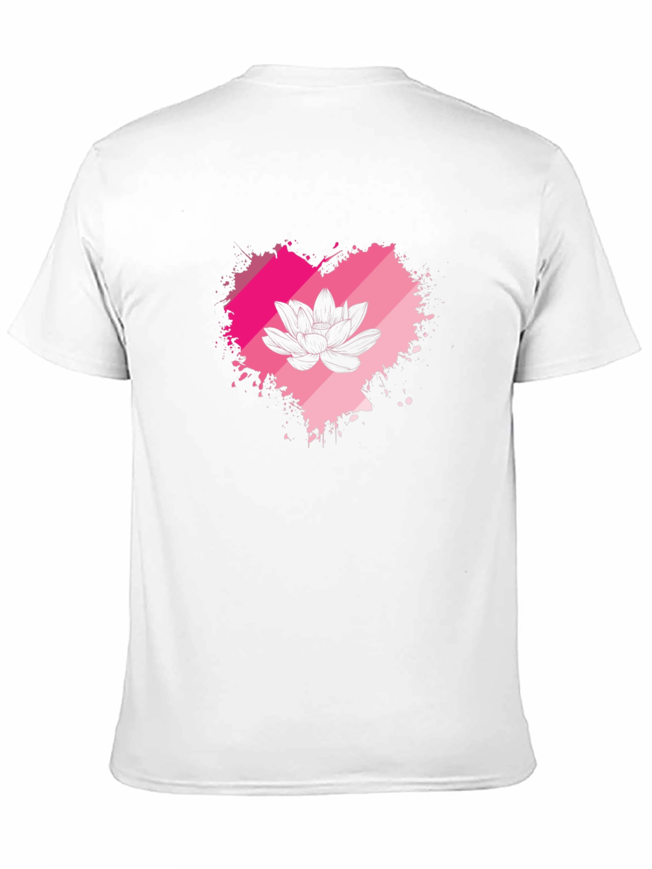 Lotus Heart Graphic Tee - Black Cotton Blend