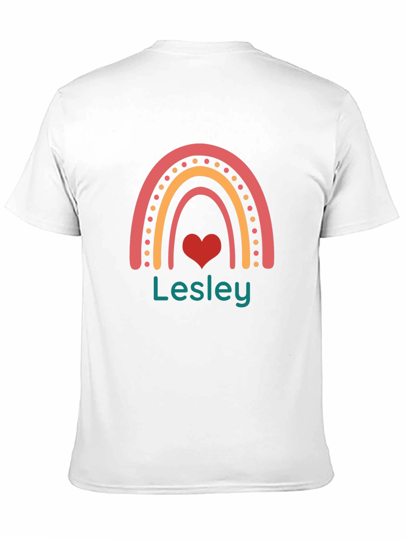Lesley Rainbow Heart Personalized T-Shirt
