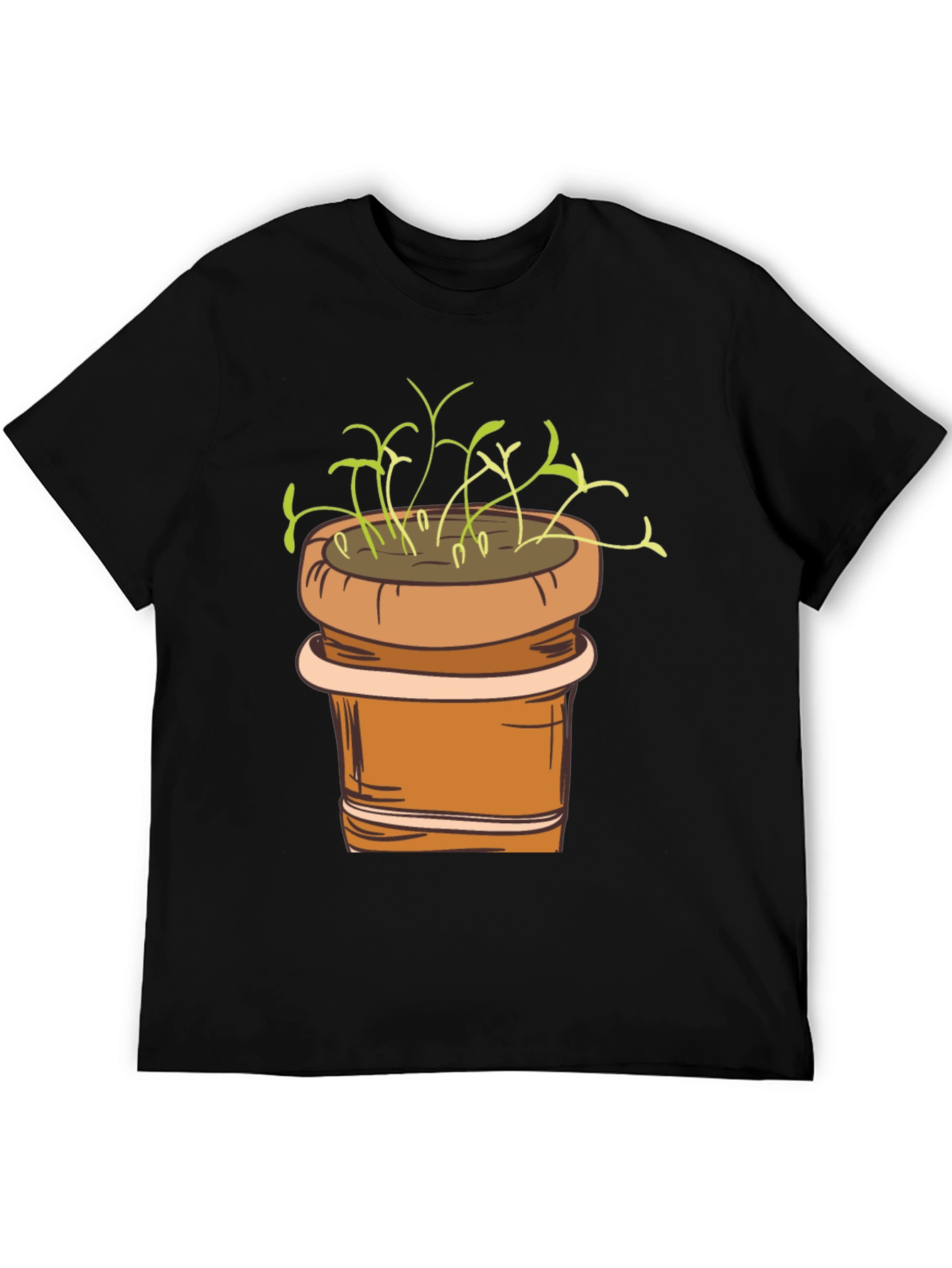 Plant Pot Graphic Tee - Black Unisex T-Shirt