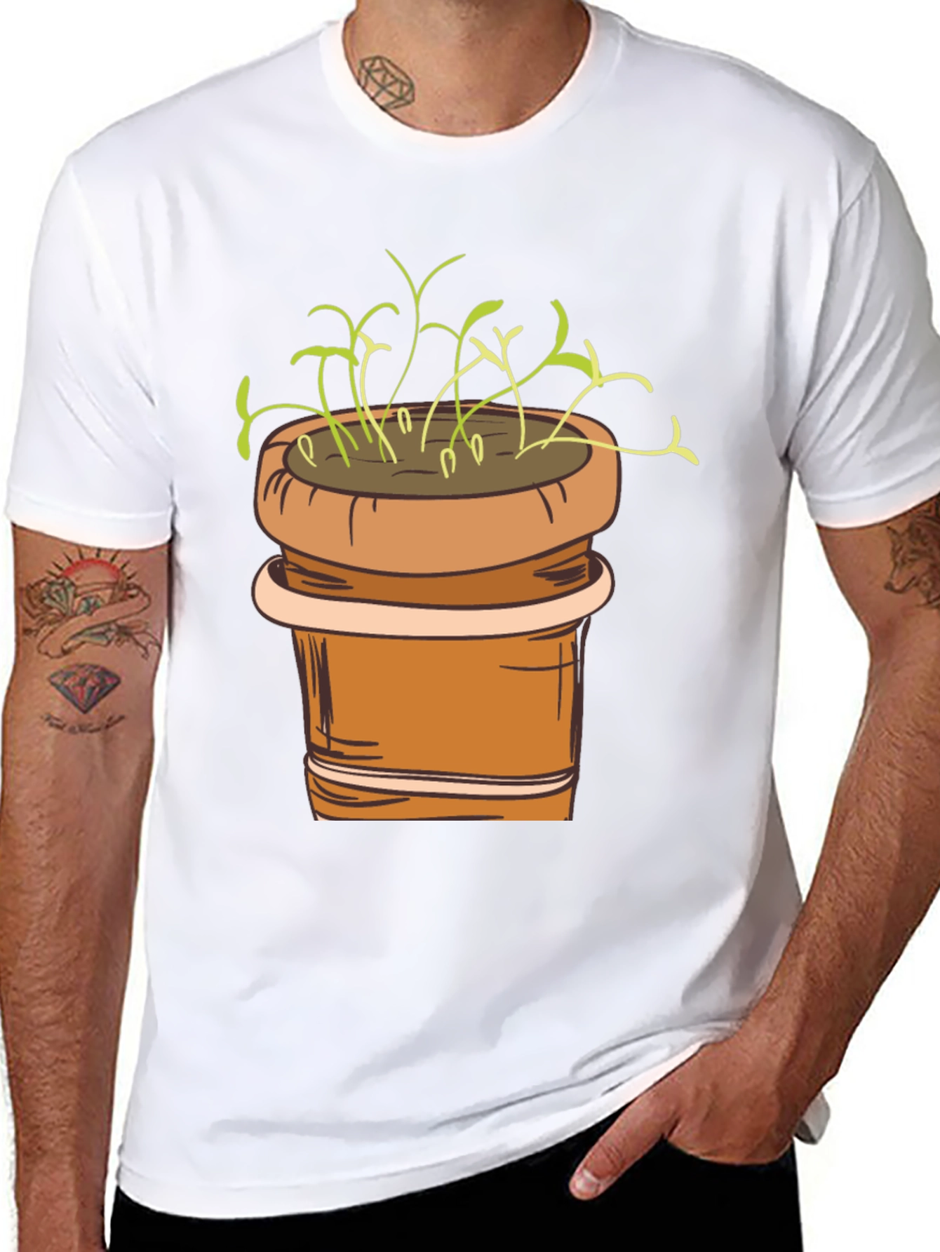 Plant Pot Graphic Tee - Black Unisex T-Shirt