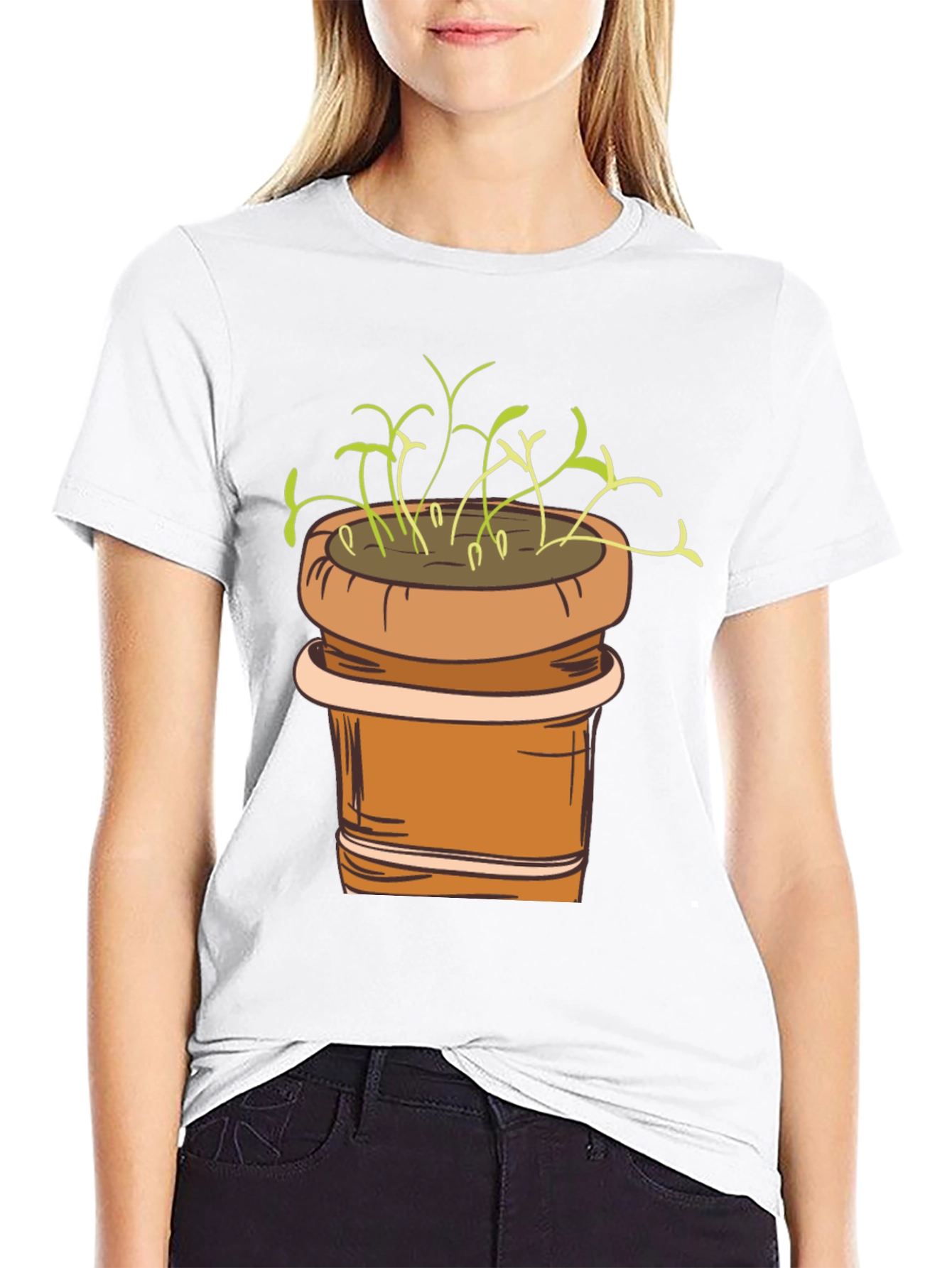 Plant Pot Graphic Tee - Black Unisex T-Shirt