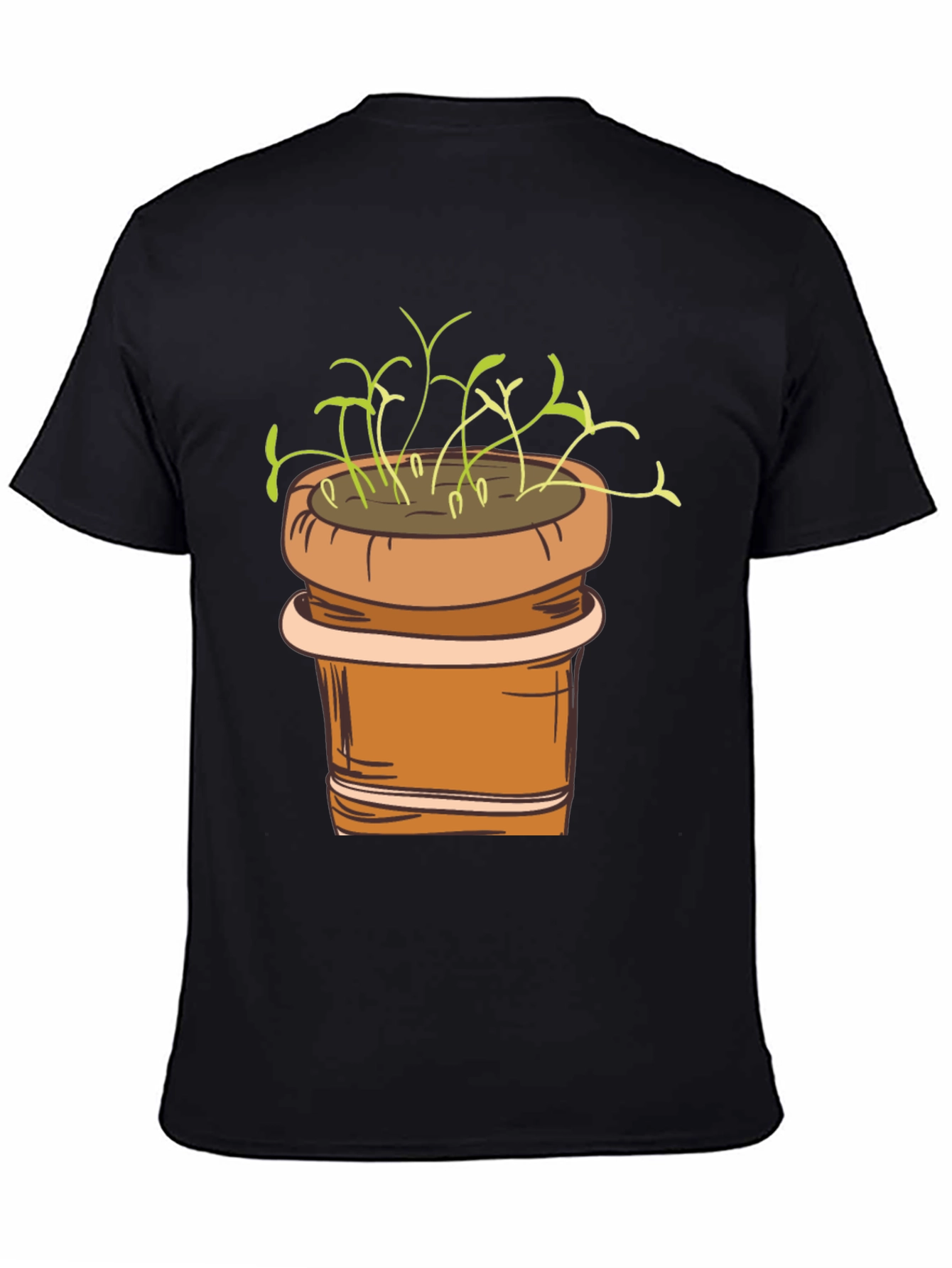 Plant Pot Graphic Tee - Black Unisex T-Shirt